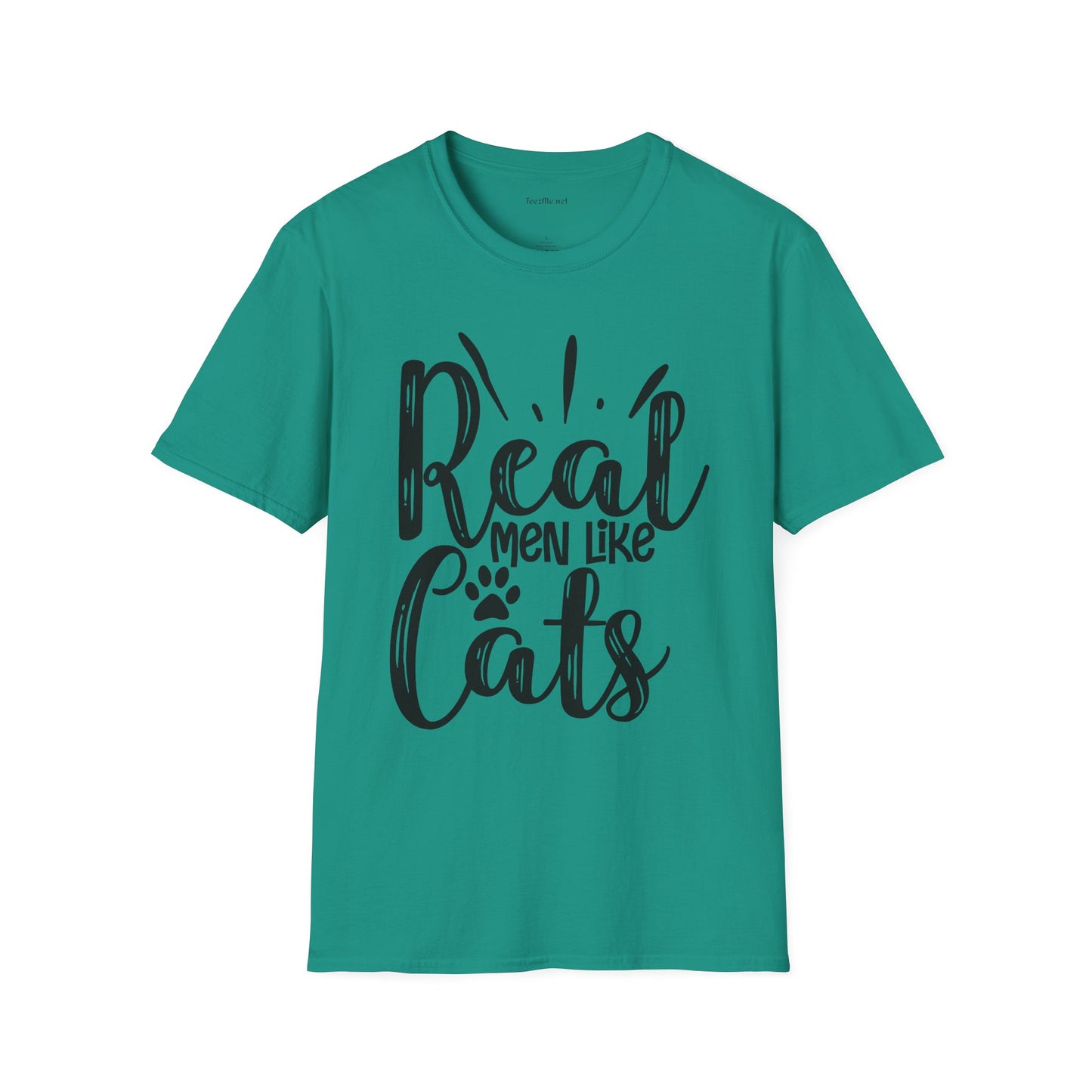 Real Men Like Cats Unisex Soft Style T-Shirt 100% Cotton Graphic