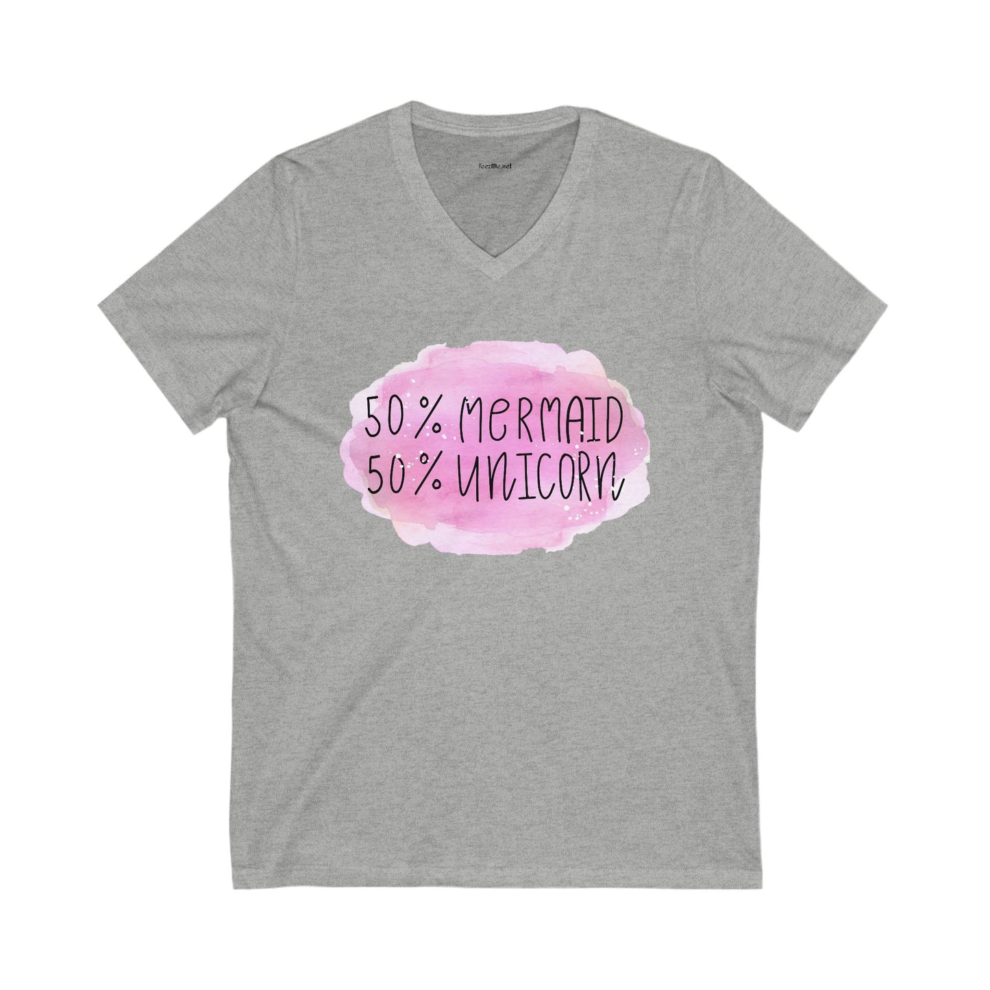 50% Mermaid 50% Unicorn - Unisex Jersey Short Sleeve V-Neck Tee