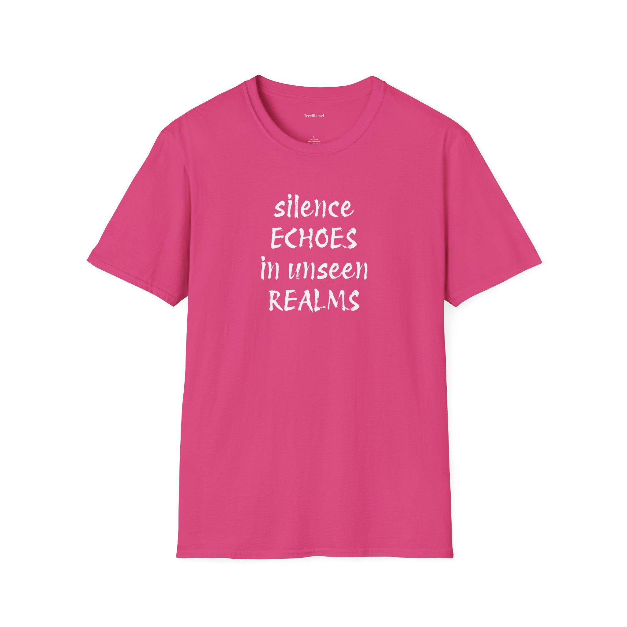 Silence Echoes in Unseen Realms - Unisex Softstyle T-Shirt 100% Cotton Graphic