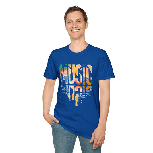Music with Goldtones Unisex Softstyle T-Shirt 100% Cotton Graphic