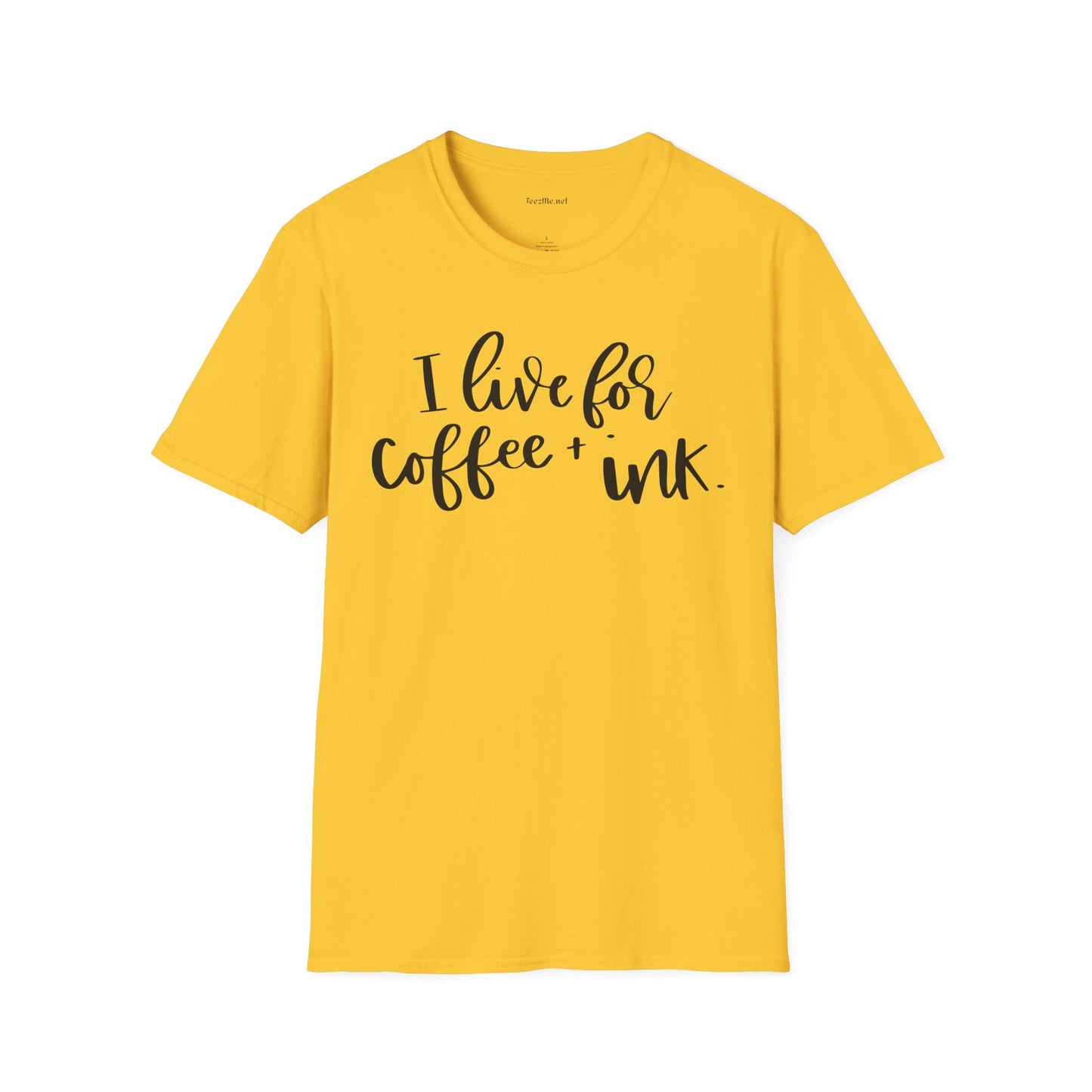 I Live for Coffee & Ink Unisex Soft Style T-Shirt 100% Cotton Graphic