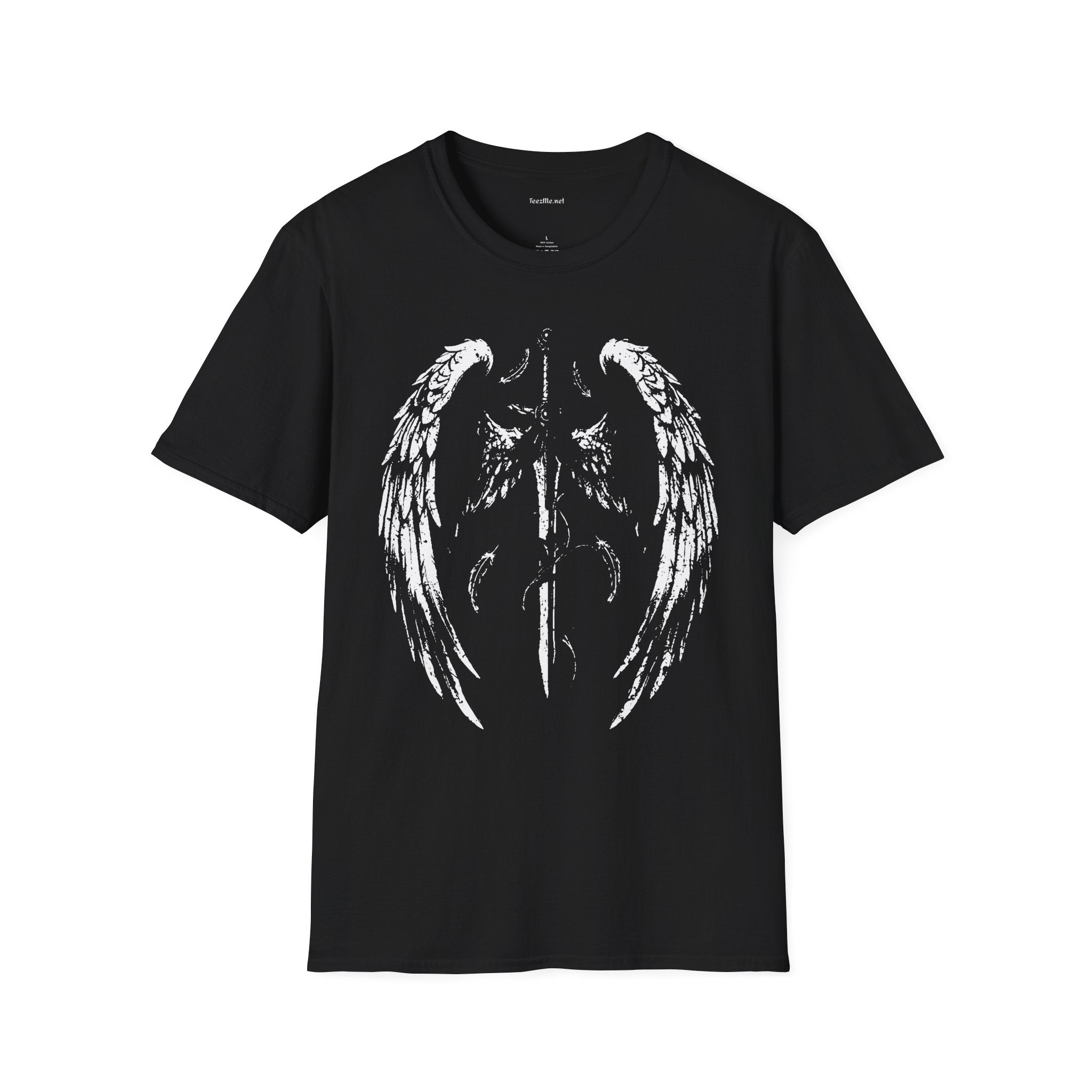 Angel Wings T-Shirt — Distressed White Wing Back Graphic Tee