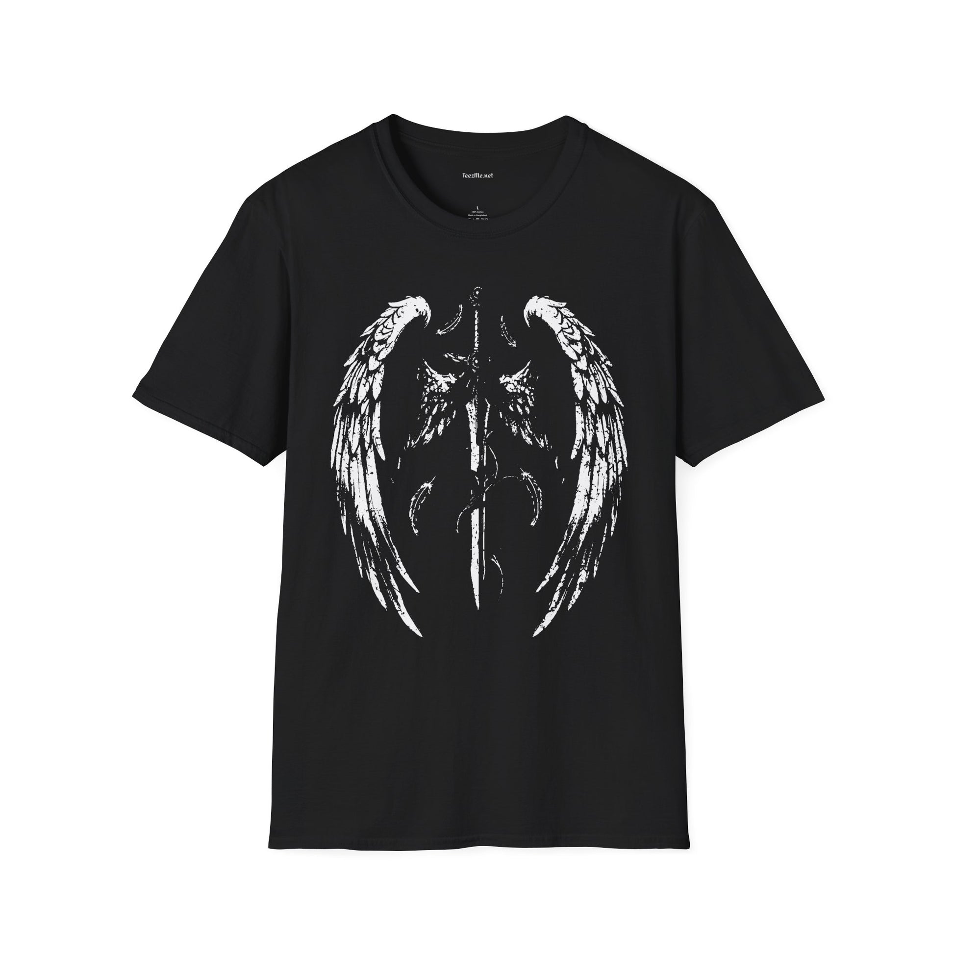 Angel Wings T-Shirt — Distressed White Wing Back Graphic Tee