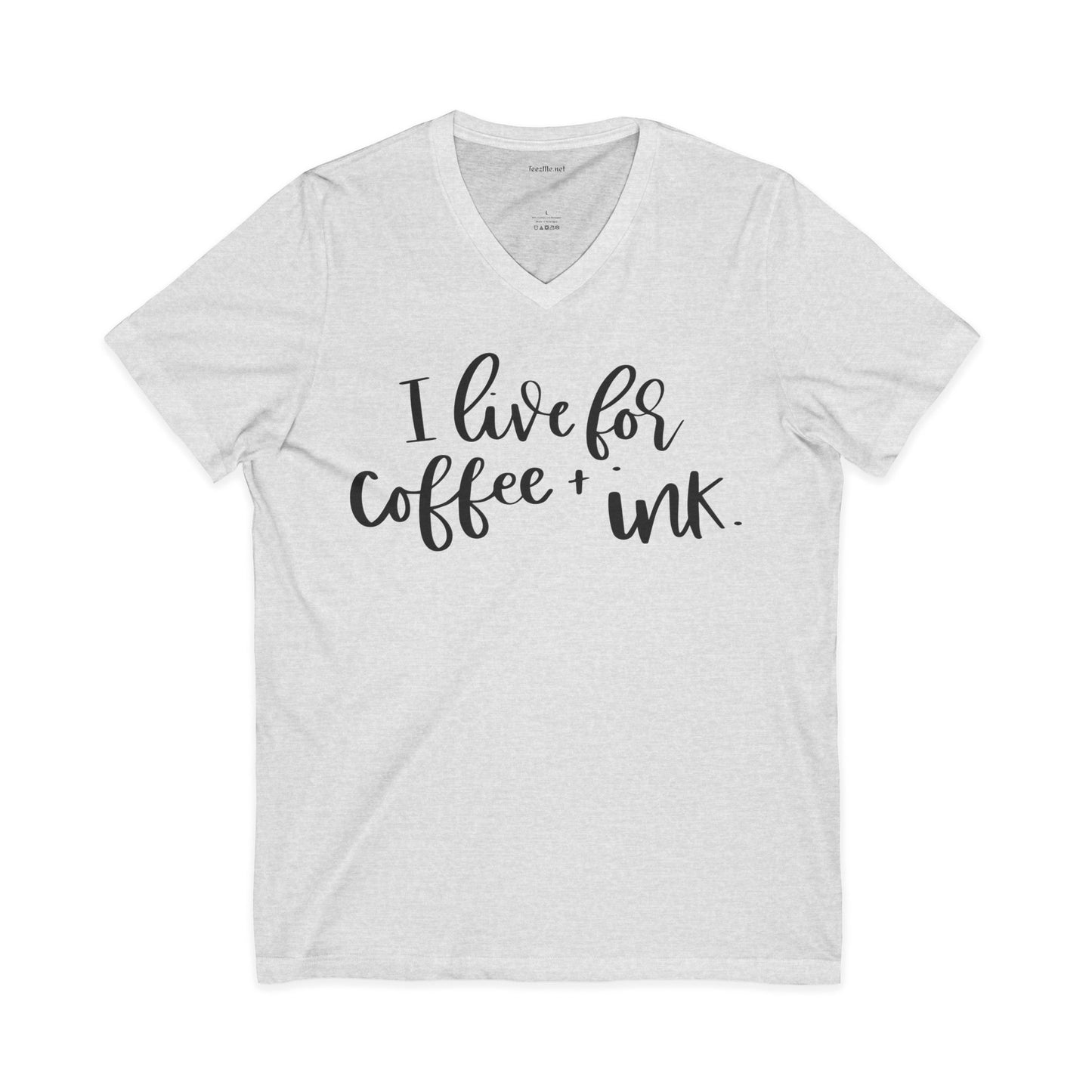 I Live for Coffee & Ink 01 Unisex Jersey Short Sleeve V-Neck Tee