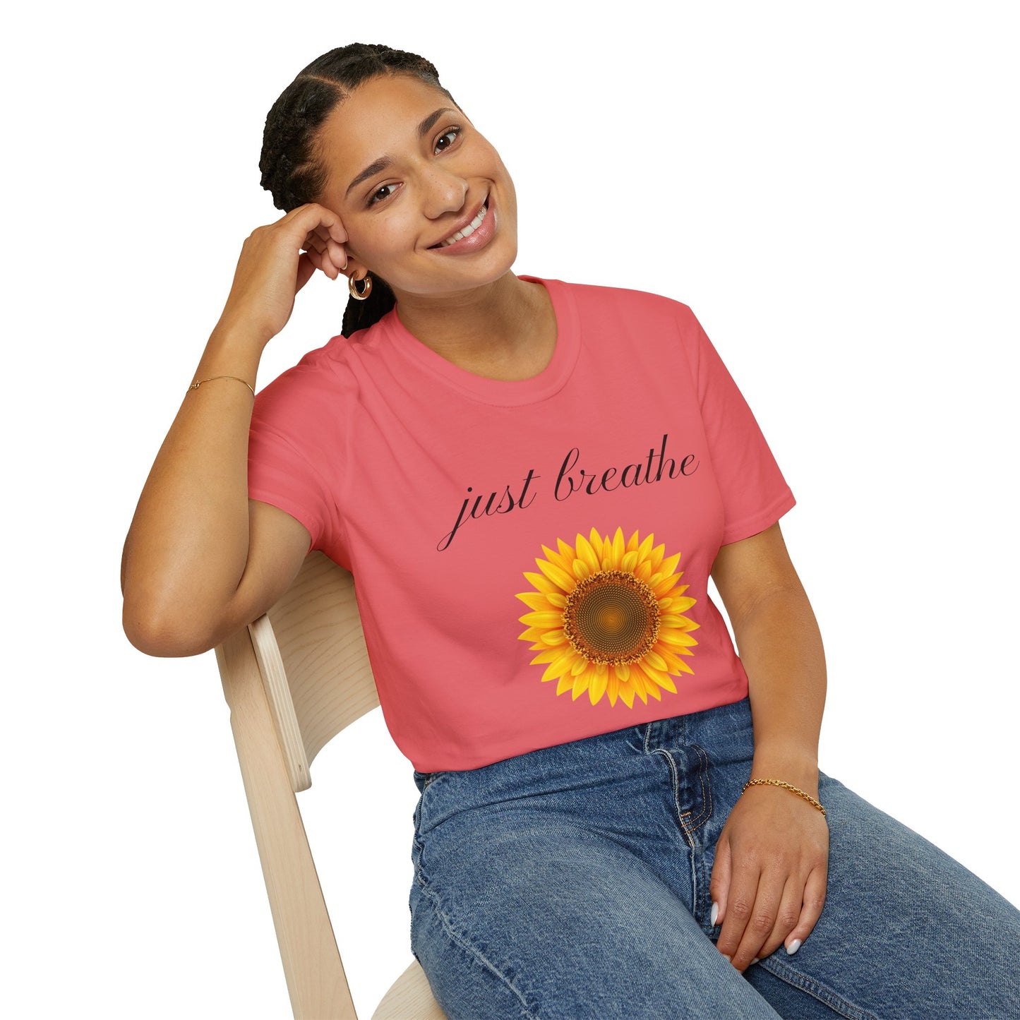 Just breathe - Unisex Softstyle T-Shirt 100% Cotton Graphic