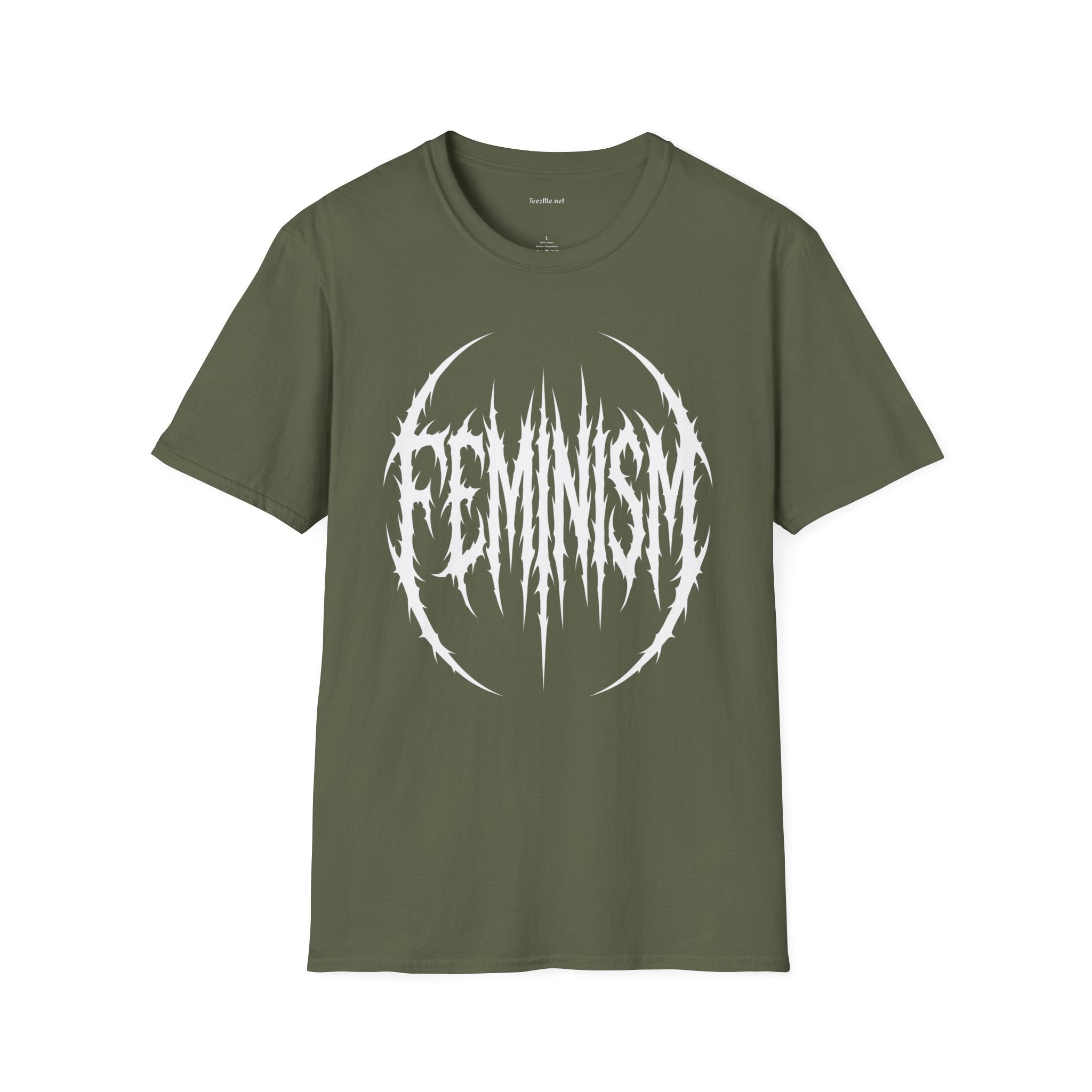 Feminism Black Metal Logo T-Shirt — Gothic Feminist Statement Tee