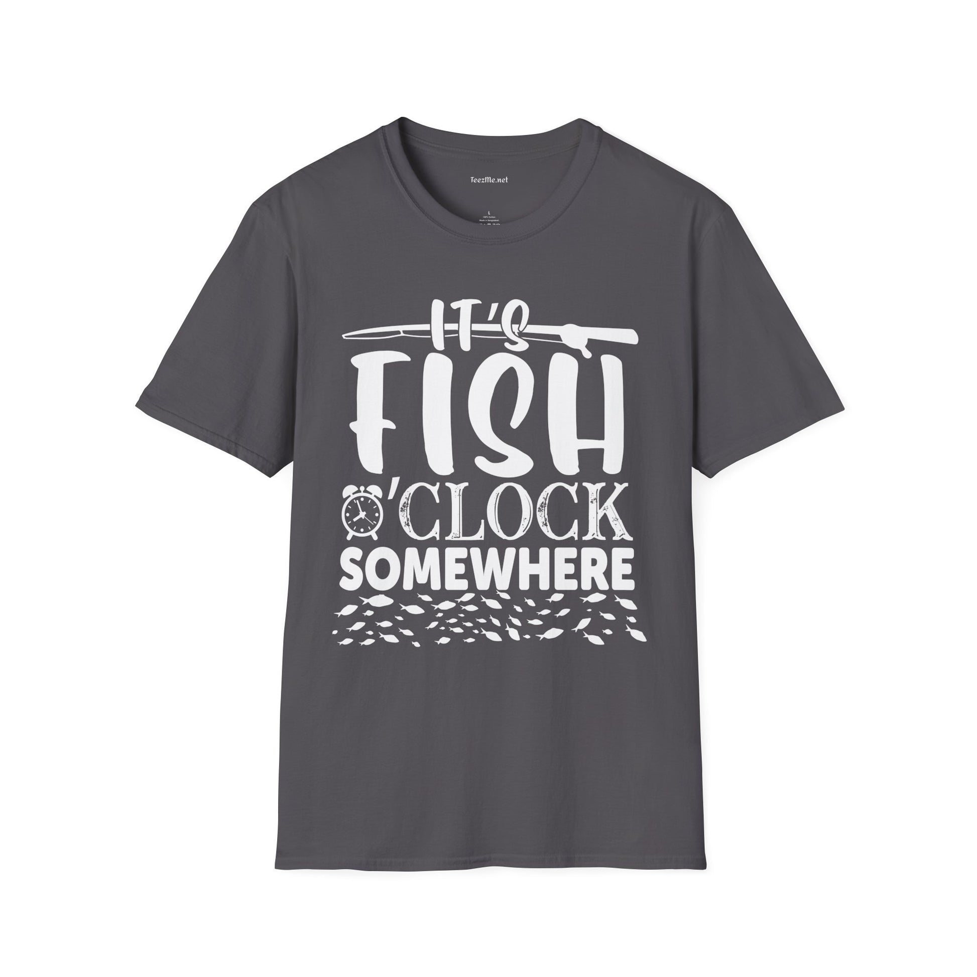 It's Fish O'clock Somewhere Unisex Soft Style T-Shirt 100% Cotton Graphic