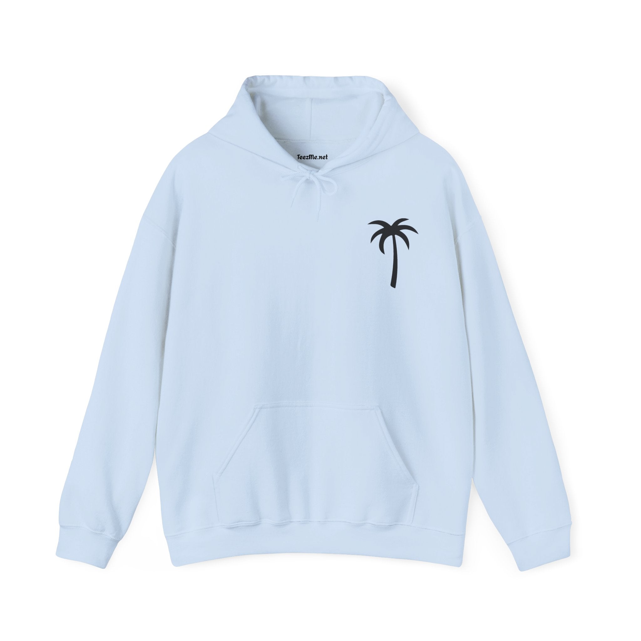 Salty Palm Hoodie — Coastal Script Beach Sweatshirt