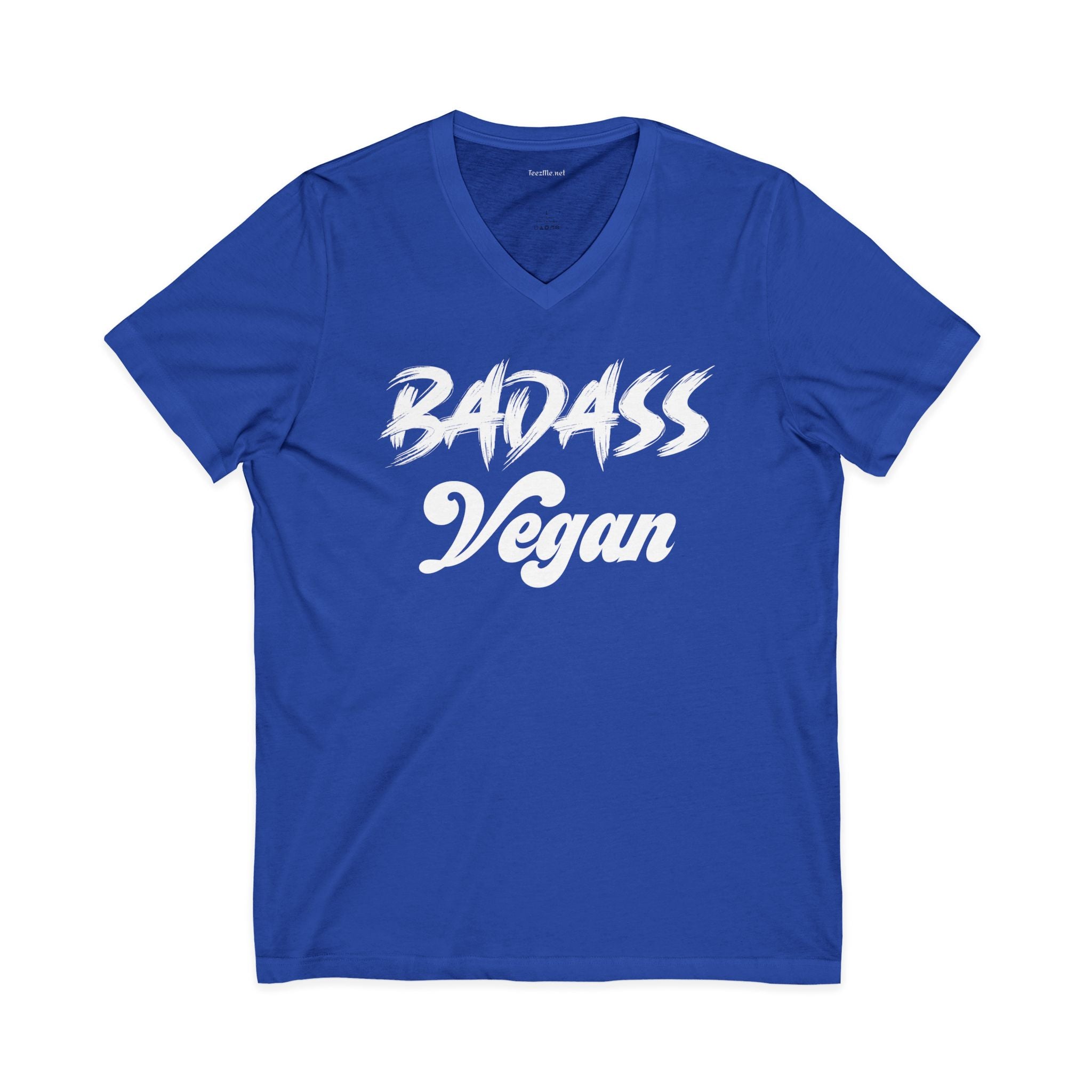 BADASS Vegan Unisex Jersey Short Sleeve V-Neck Tee