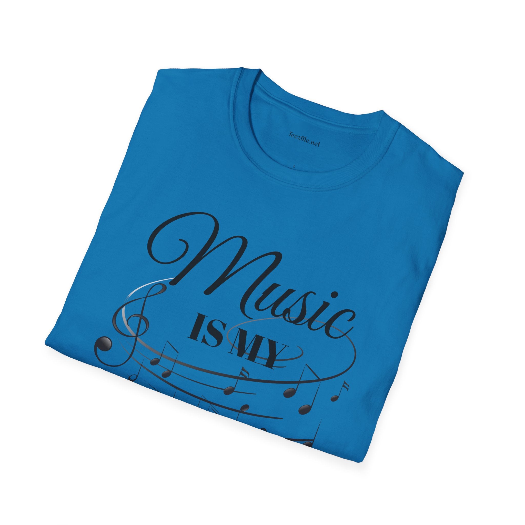 Music is my Therapy Unisex Softstyle T-Shirt 100% Cotton Graphic