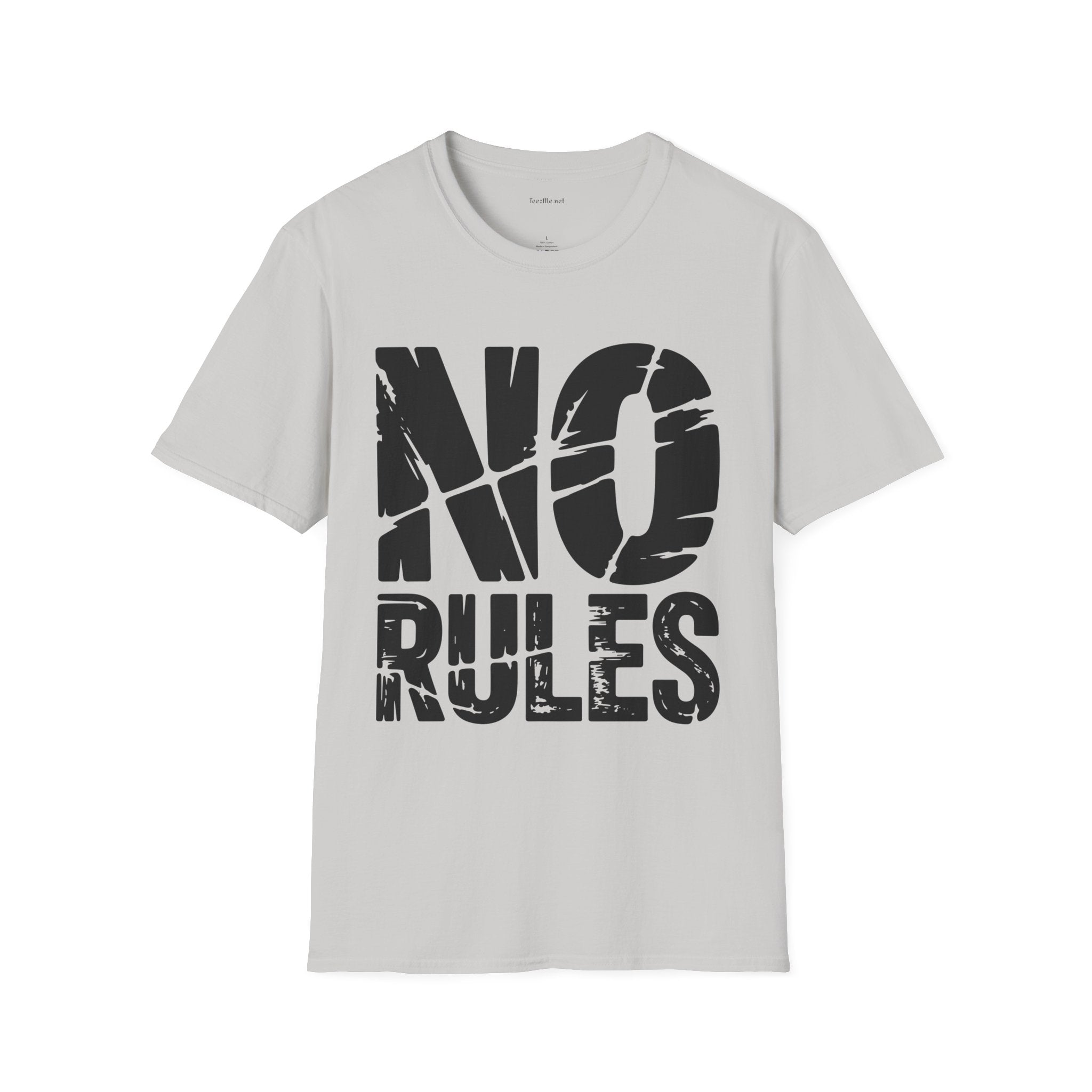T-Shirt — "NO RULES" Bold Graphic Tee (Edgy Streetwear, Rebellious Statement Shirt)