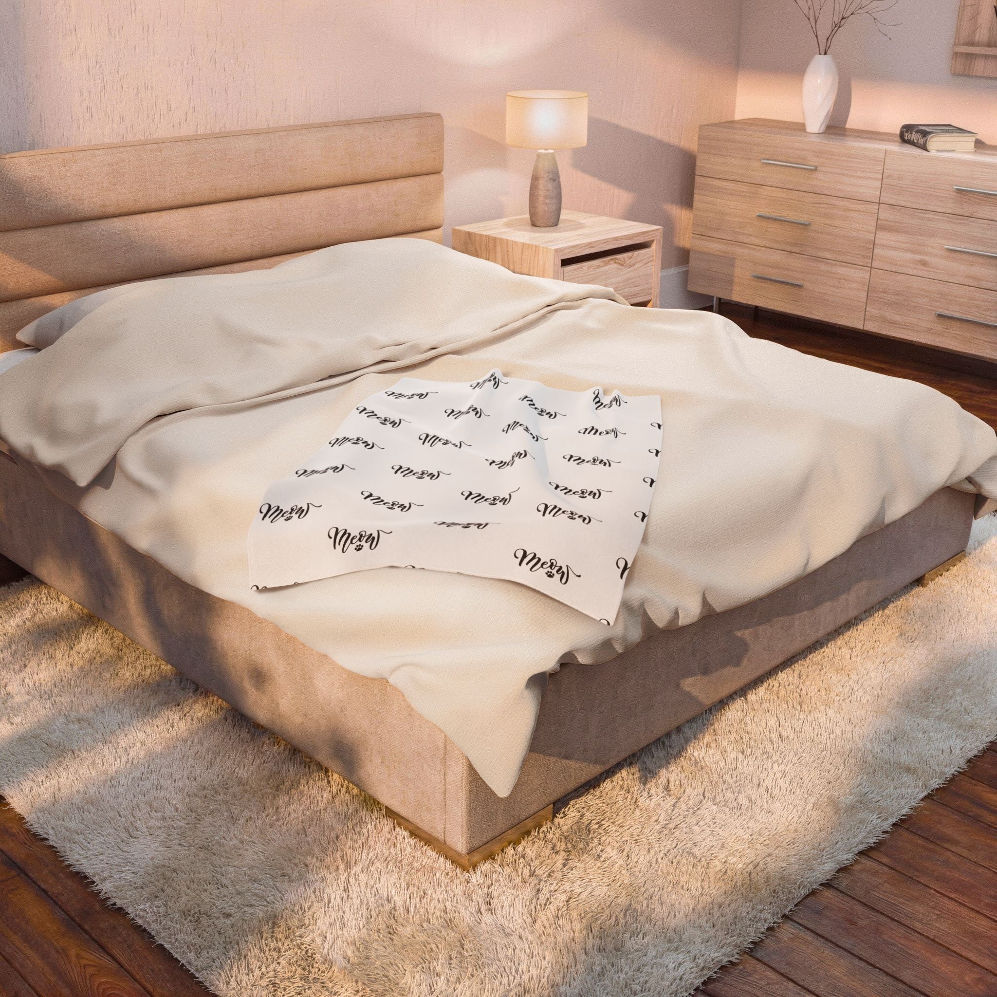 Meow - Velveteen Plush Blanket