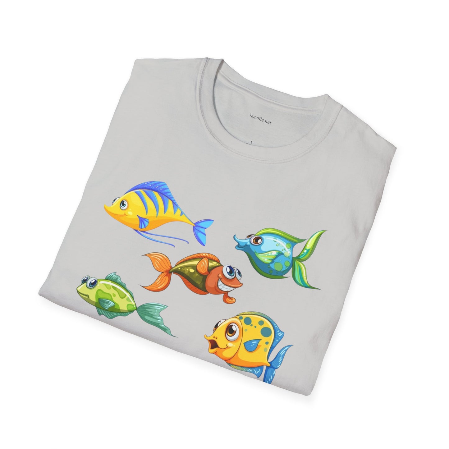 Fish (illustration) - Unisex Softstyle T-Shirt 100% Cotton Graphic