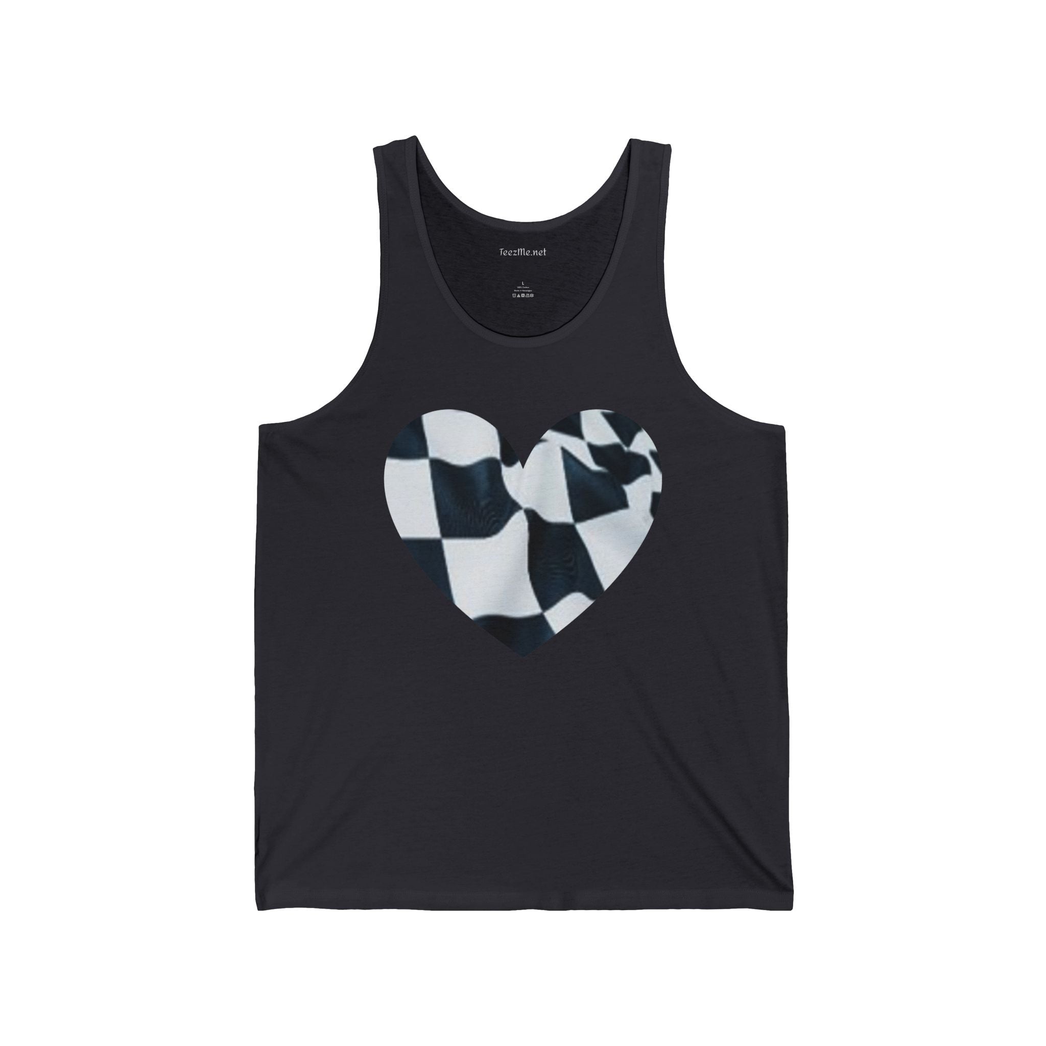 Race Flag Heart - Unisex Jersey Tank