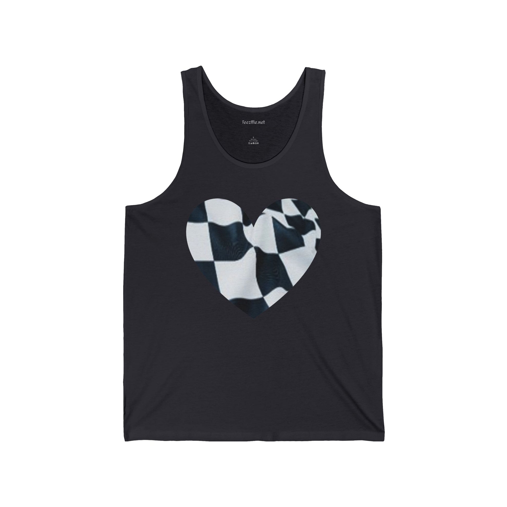 Race Flag Heart - Unisex Jersey Tank