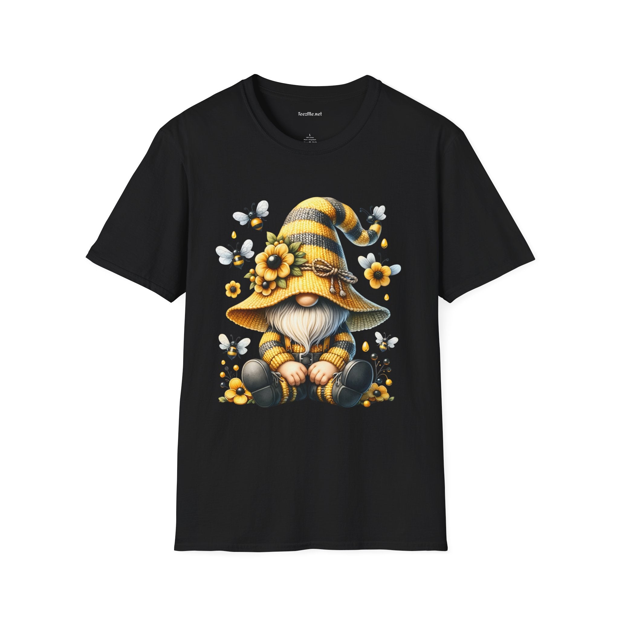 Honey Bee Gnome 41 Unisex Soft Style T-Shirt 100% Cotton Graphic