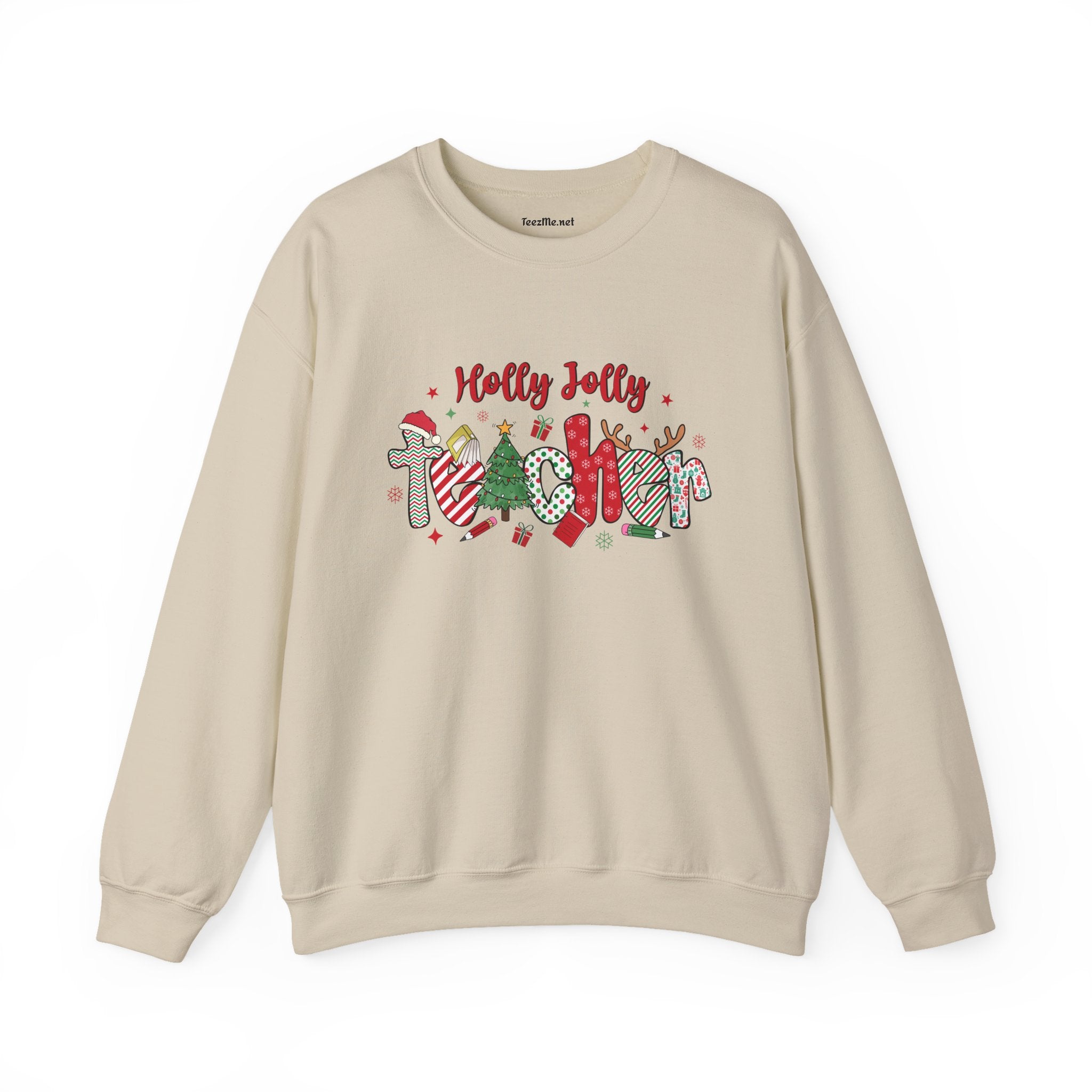 Holly Jolly Teacher Unisex Heavy Blend™ Crewneck Sweatshirt Inspirational Christmas