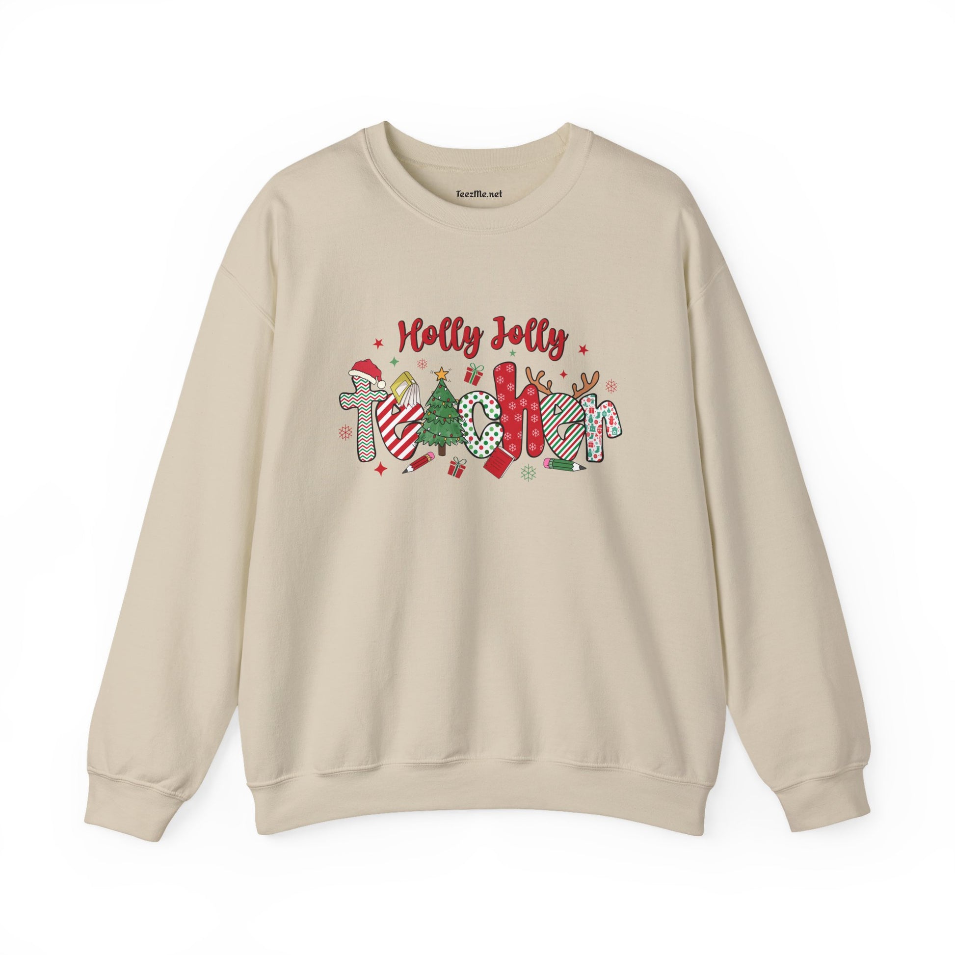 Holly Jolly Teacher Unisex Heavy Blend™ Crewneck Sweatshirt Inspirational Christmas