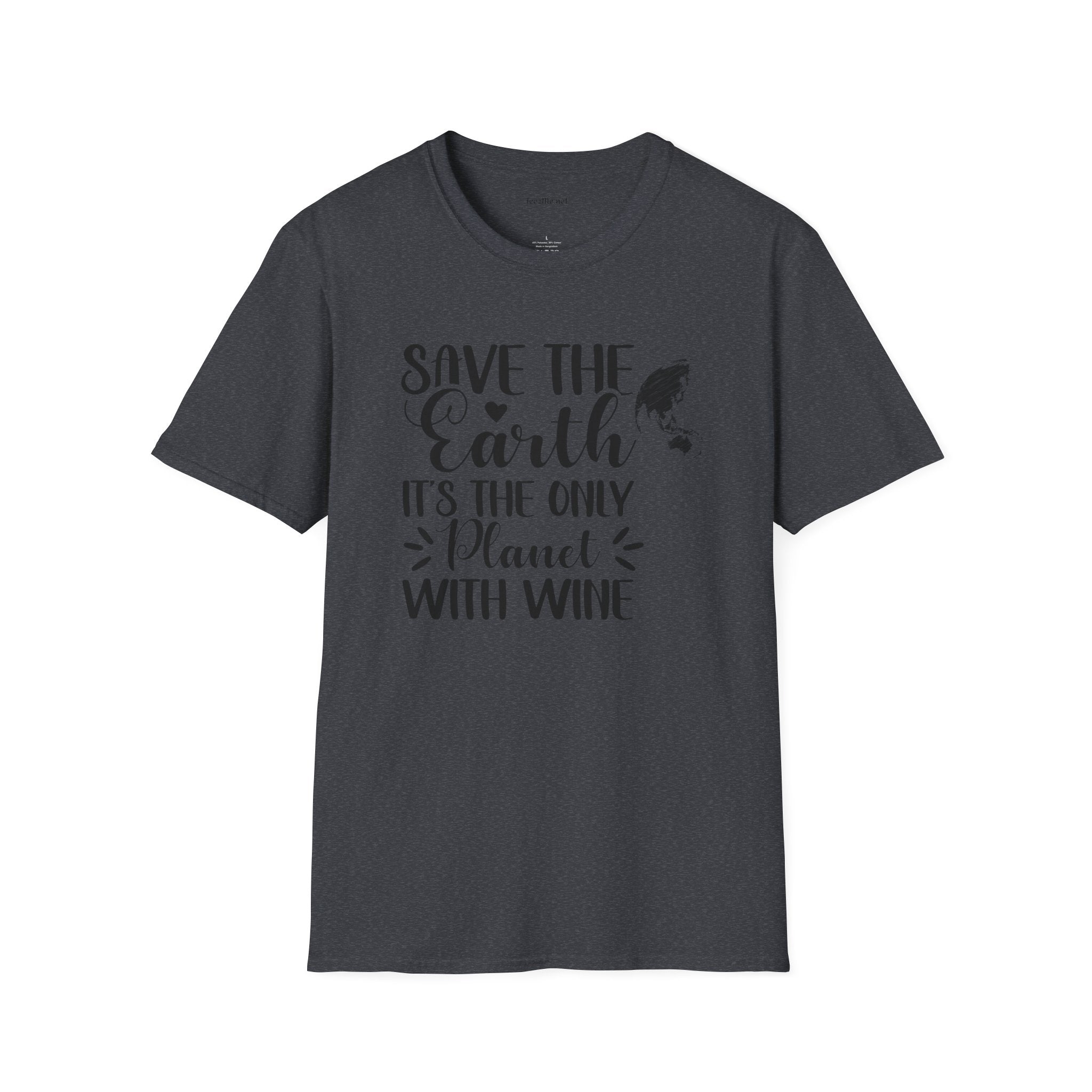 Save the Earth (Wine) Unisex Soft T-Shirt 100% Cotton Graphic