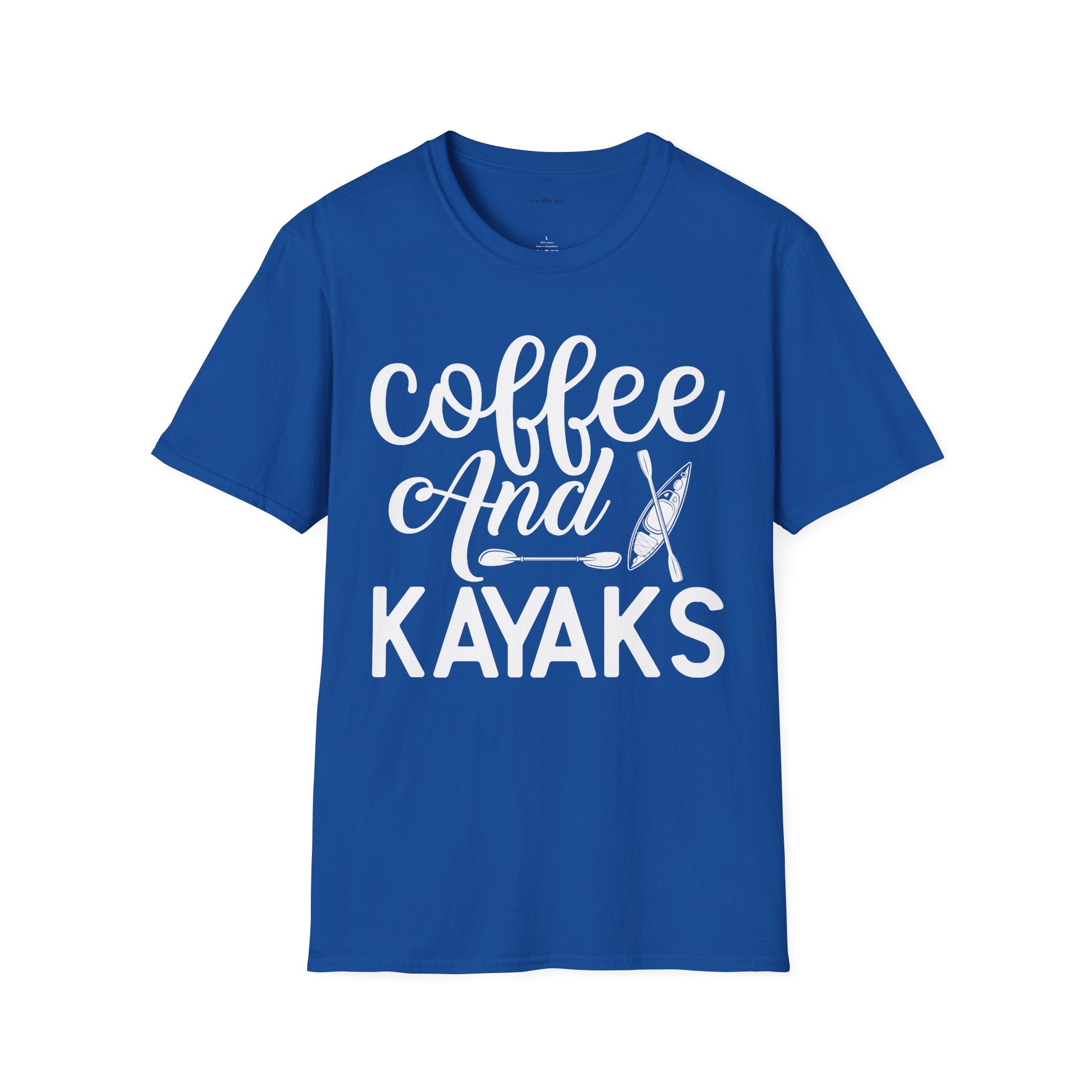 Coffee and Kayaks - Unisex Softstyle T-Shirt 100% Cotton Graphic