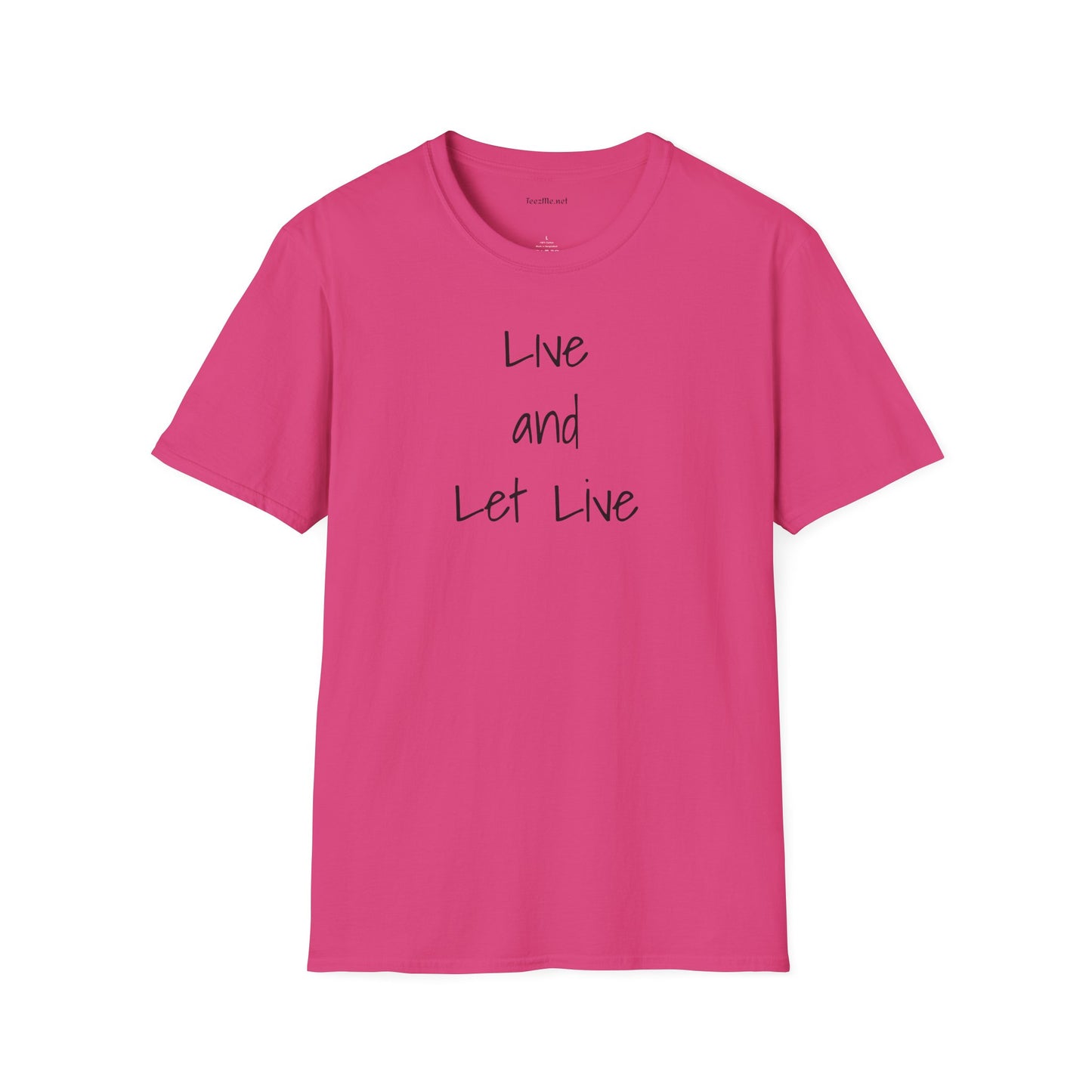 Live and Let Live - Unisex Softstyle T-Shirt 100% Cotton Graphic
