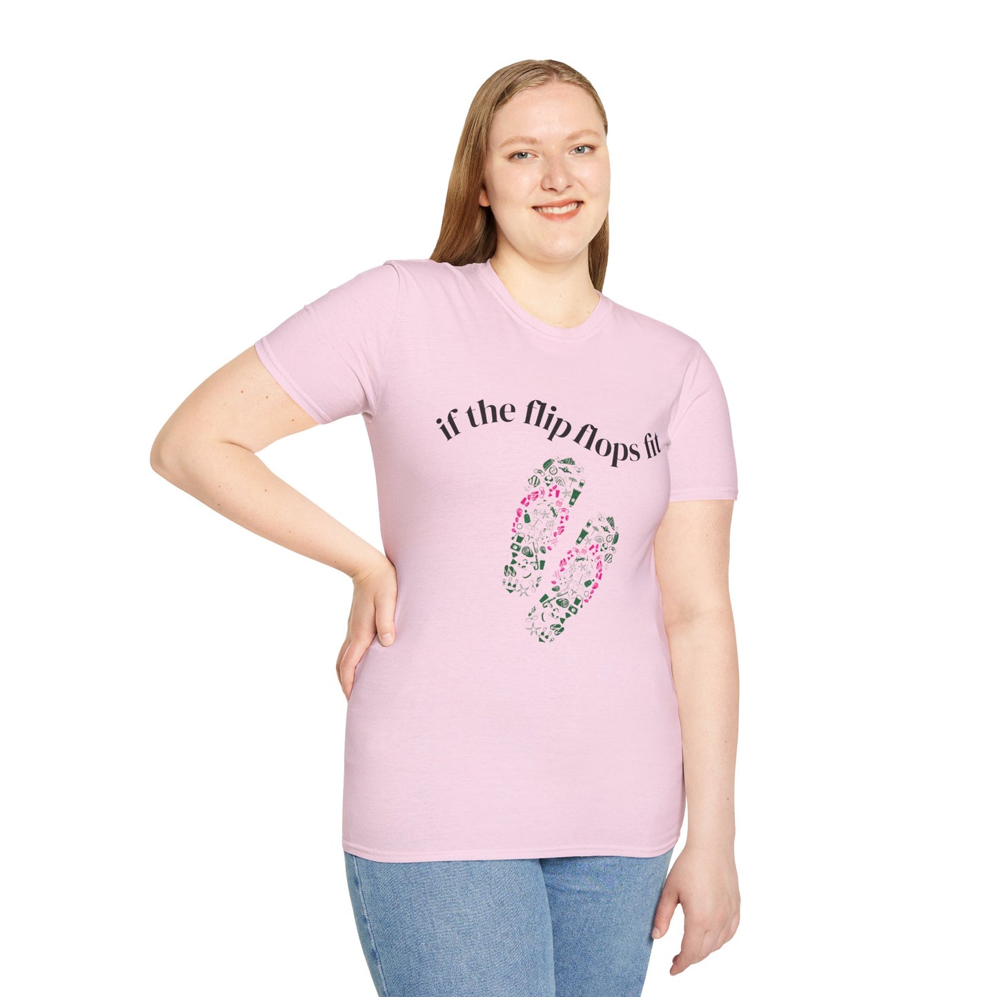If the Flip Flops fit - Unisex Softstyle T-Shirt 100% Cotton Graphic