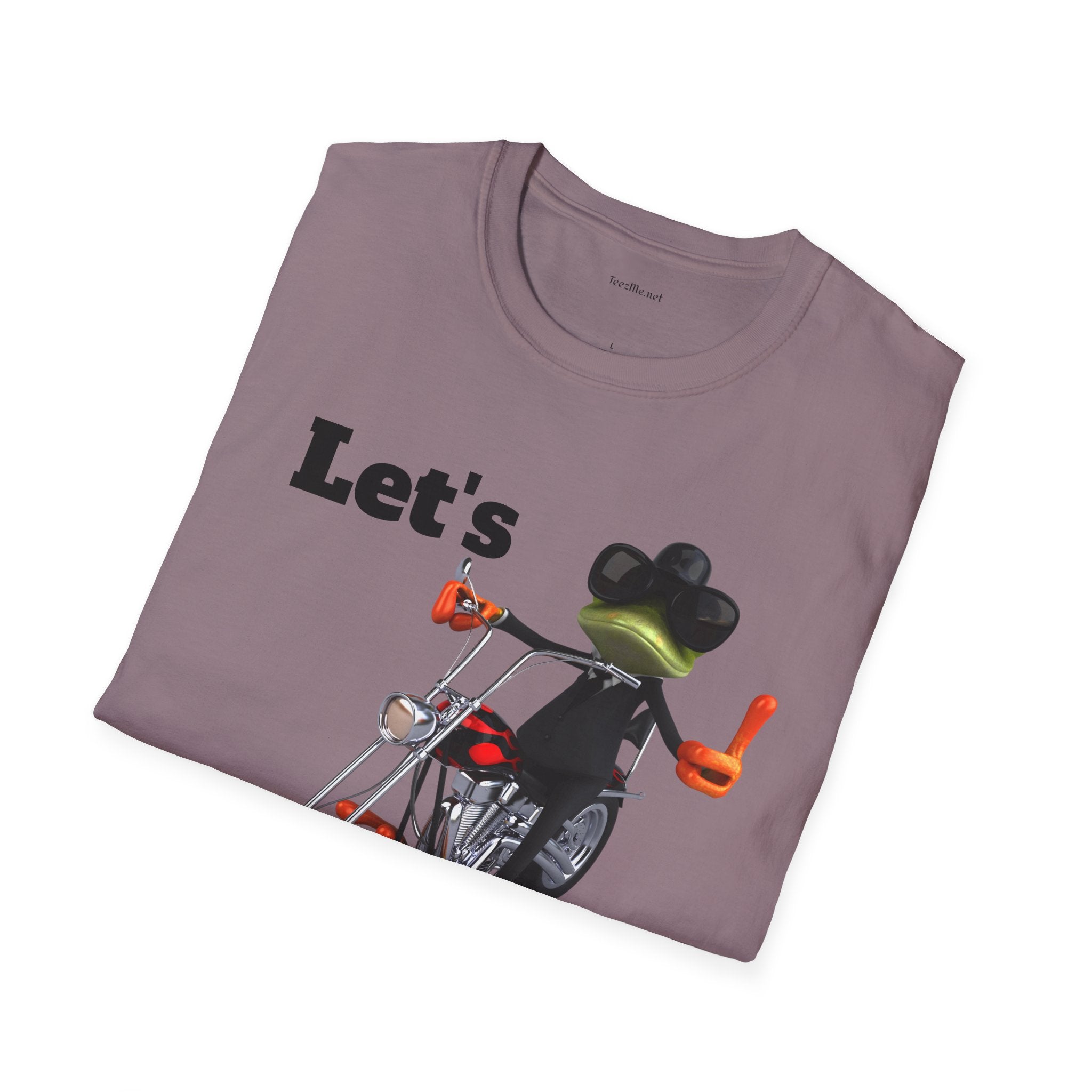 Let's Ride - Unisex Softstyle T-Shirt 100% Cotton Graphic Motorcycle Harley