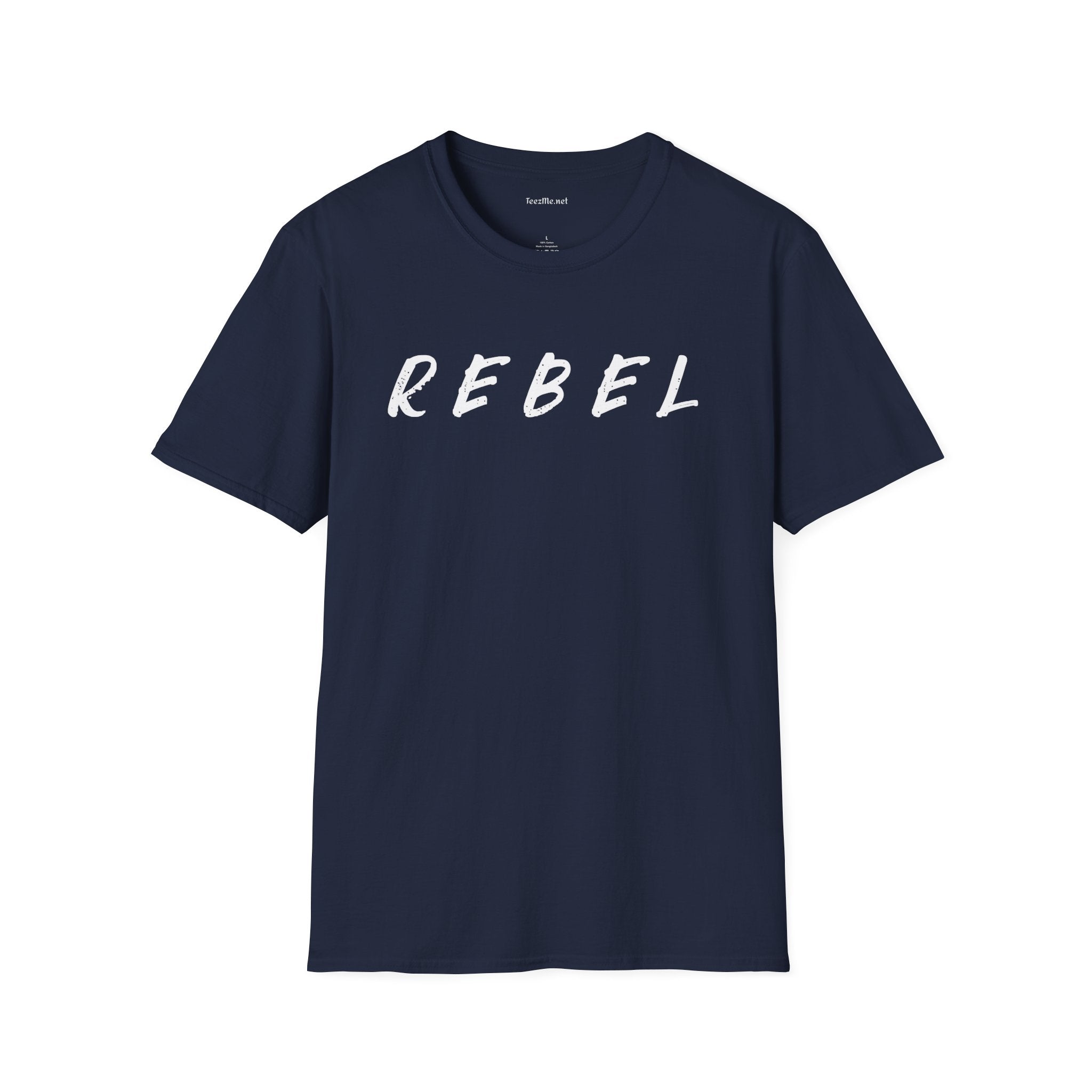 REBEL (white text) Unisex Softstyle T-Shirt 100% Cotton Graphic