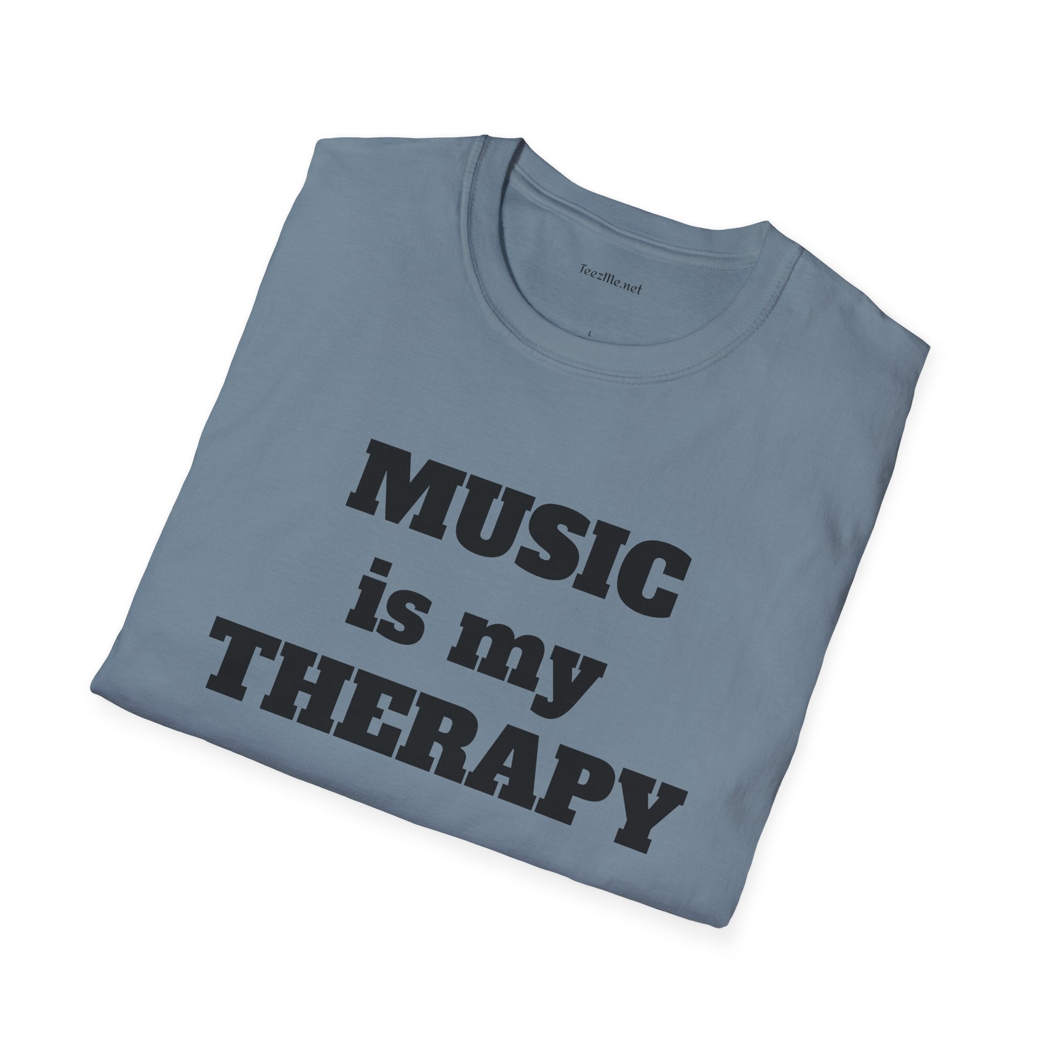 Music is my Therapy Unisex Softstyle T-Shirt 100% Cotton Graphic