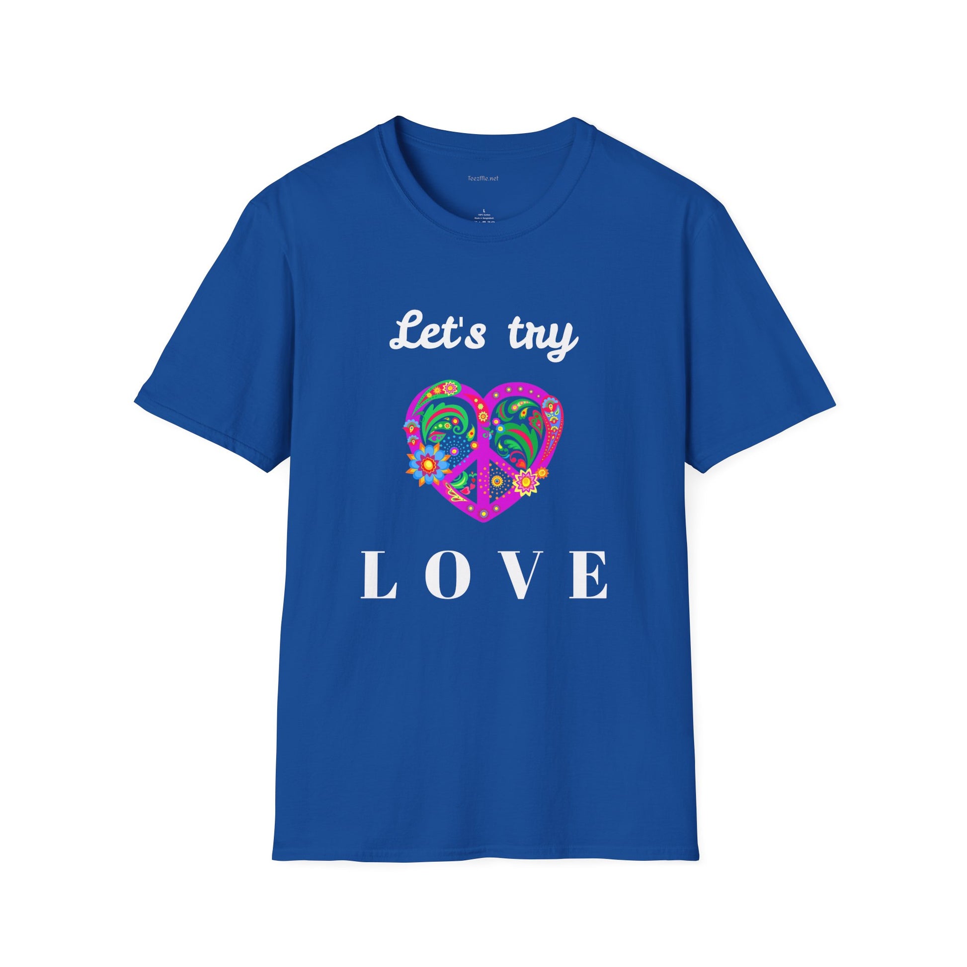 Let's Try Love - Unisex Softstyle T-Shirt 100% Cotton Graphic