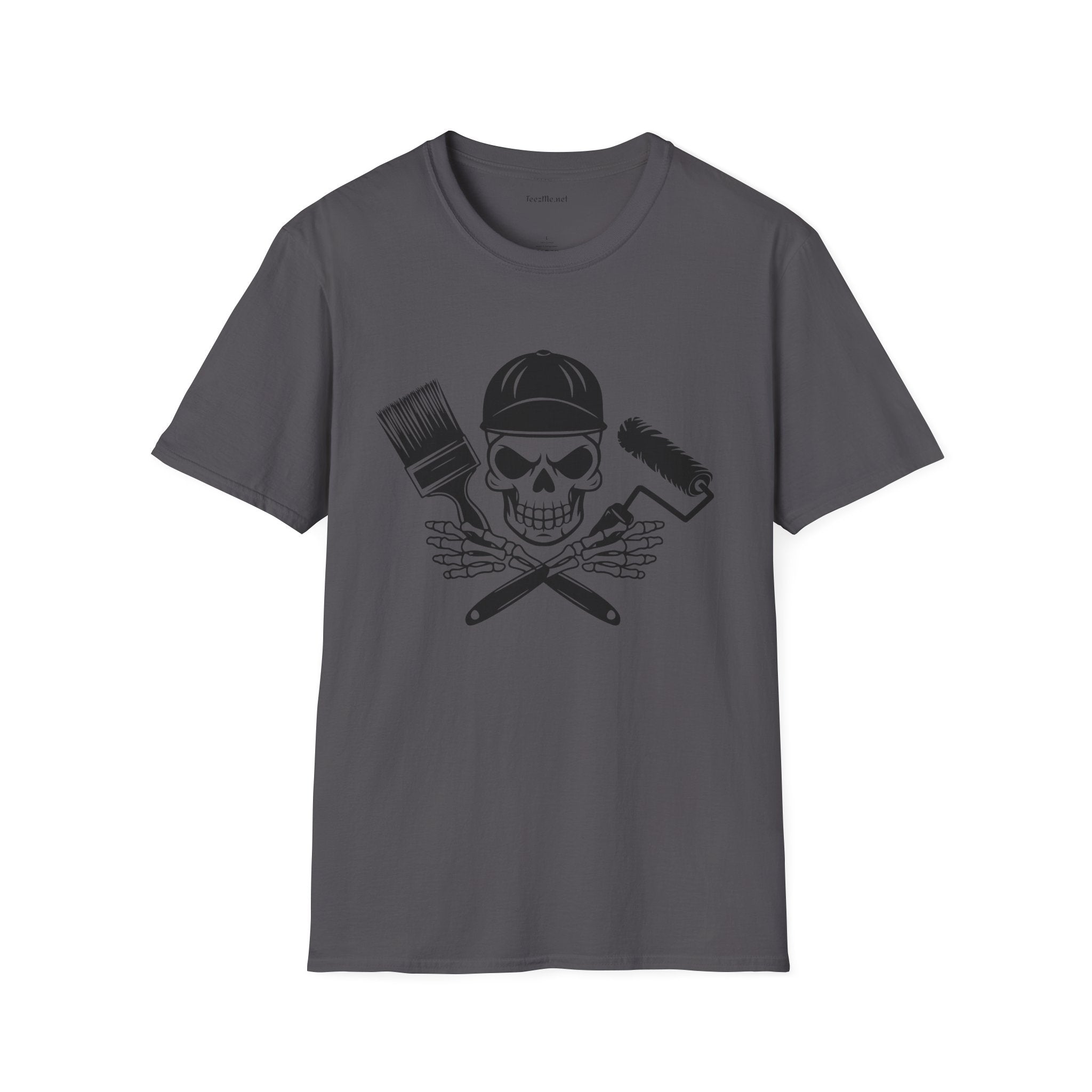 Painter Skeleton Unisex Softstyle T-Shirt 100% Cotton Graphic
