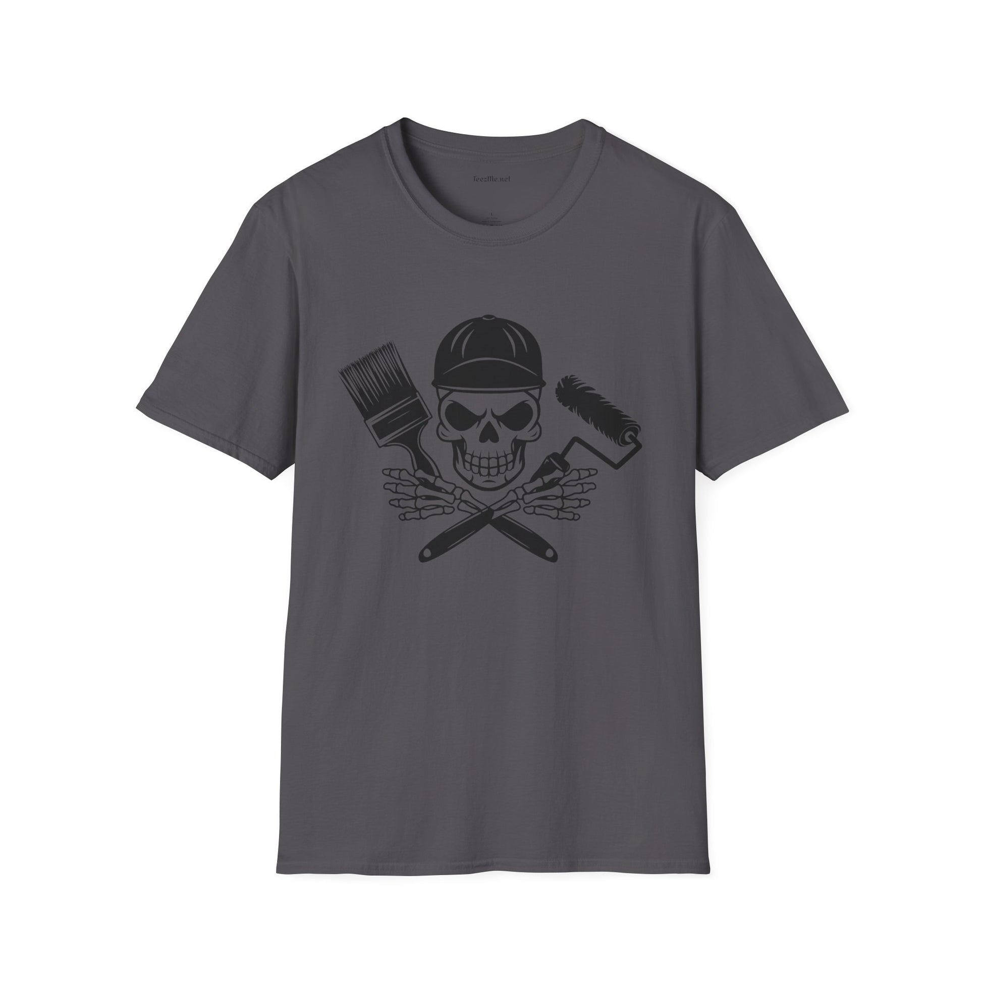 Painter Skeleton Unisex Softstyle T-Shirt 100% Cotton Graphic