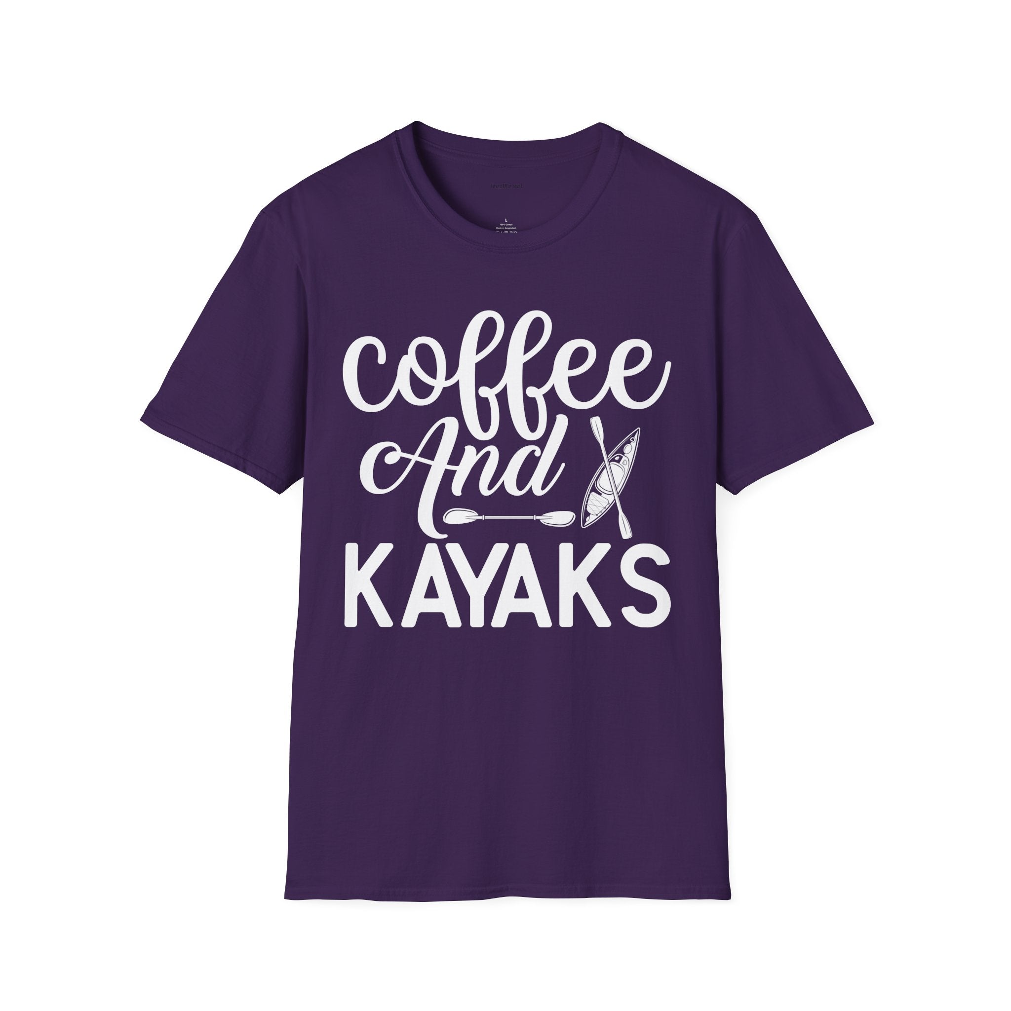 Coffee and Kayaks - Unisex Softstyle T-Shirt 100% Cotton Graphic