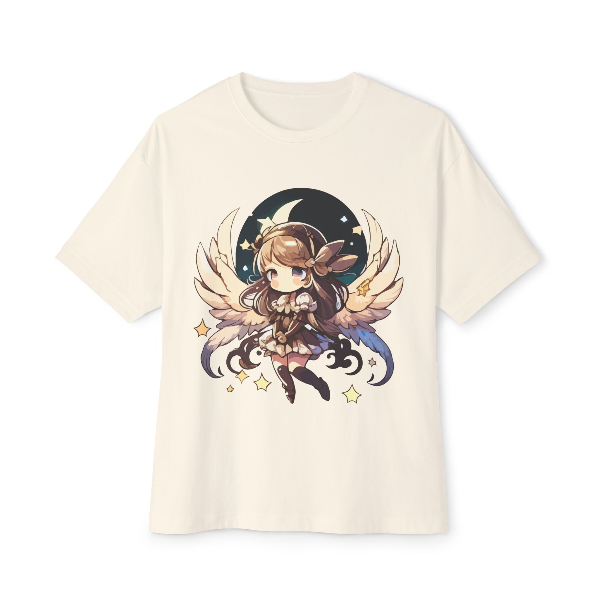 Fairy Sitting on Moon Unisex Oversized Boxy Tee