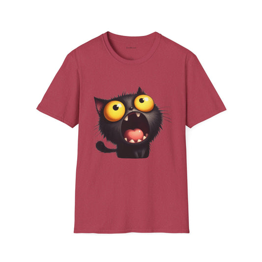Crazy Cat 3 Unisex SoftStyle T-Shirt 100% Cotton Graphic