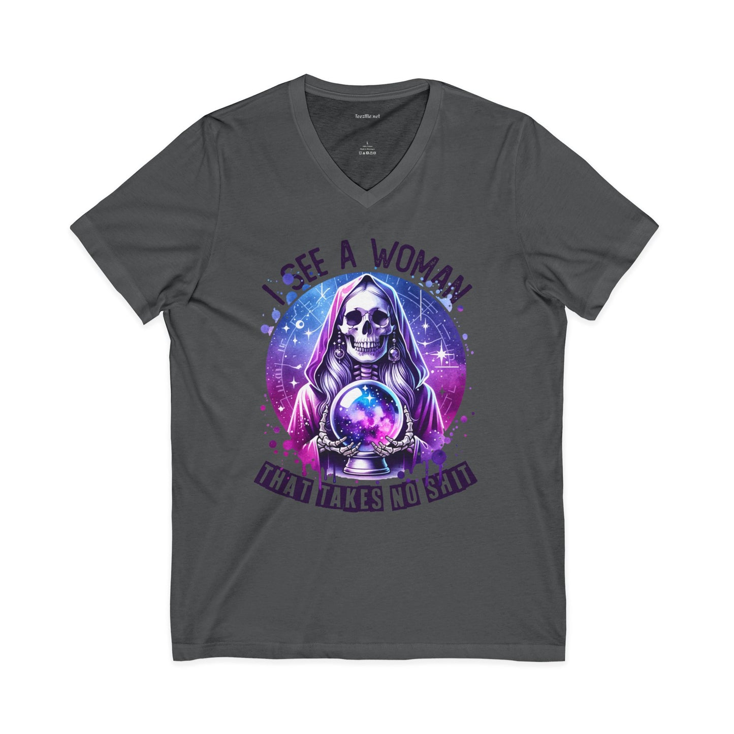 I See A Woman That Takes No Shit Tarot Unisex Jersey Short Sleeve V-Neck Tee