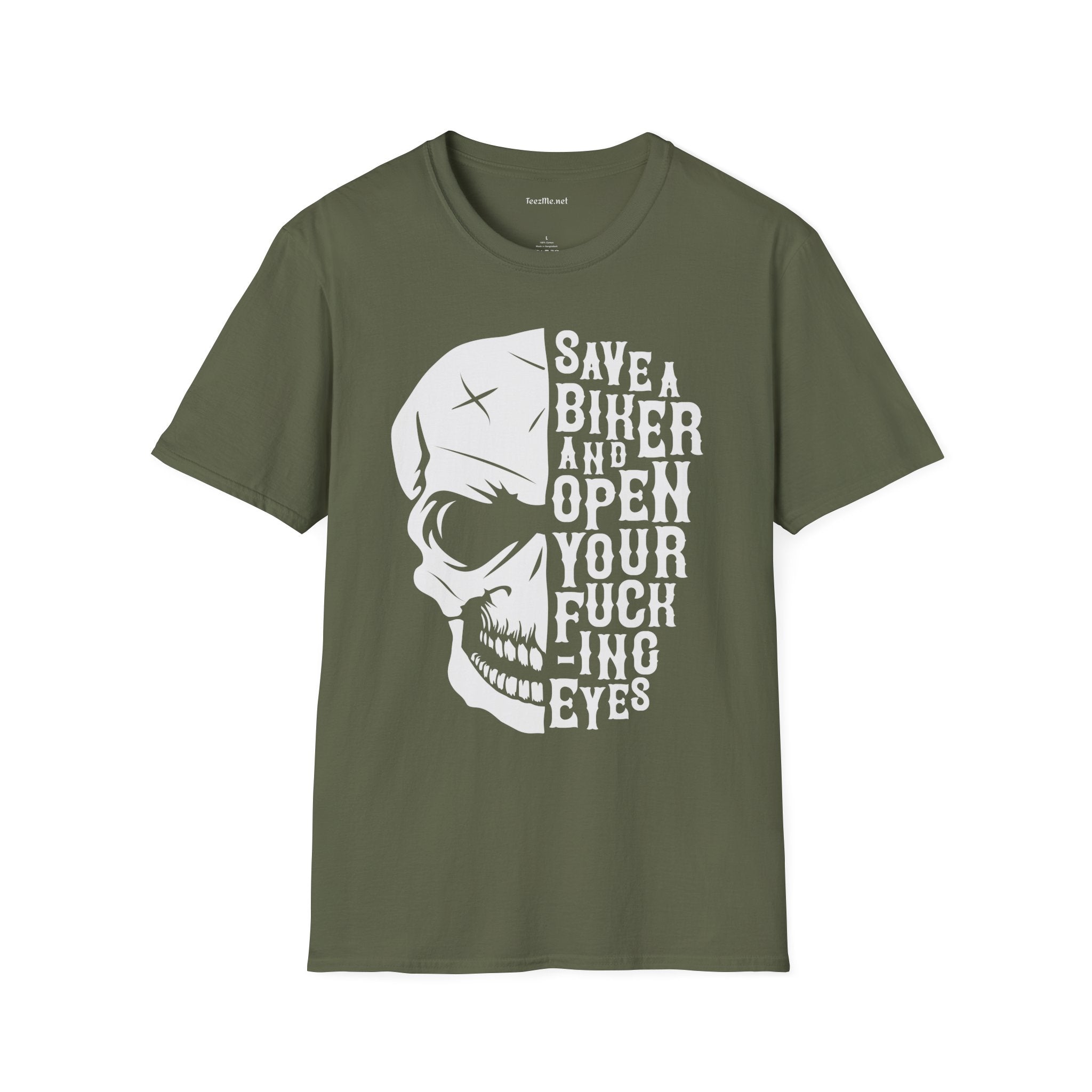 Save a Biker Unisex Softstyle T-Shirt 100% Cotton Graphic