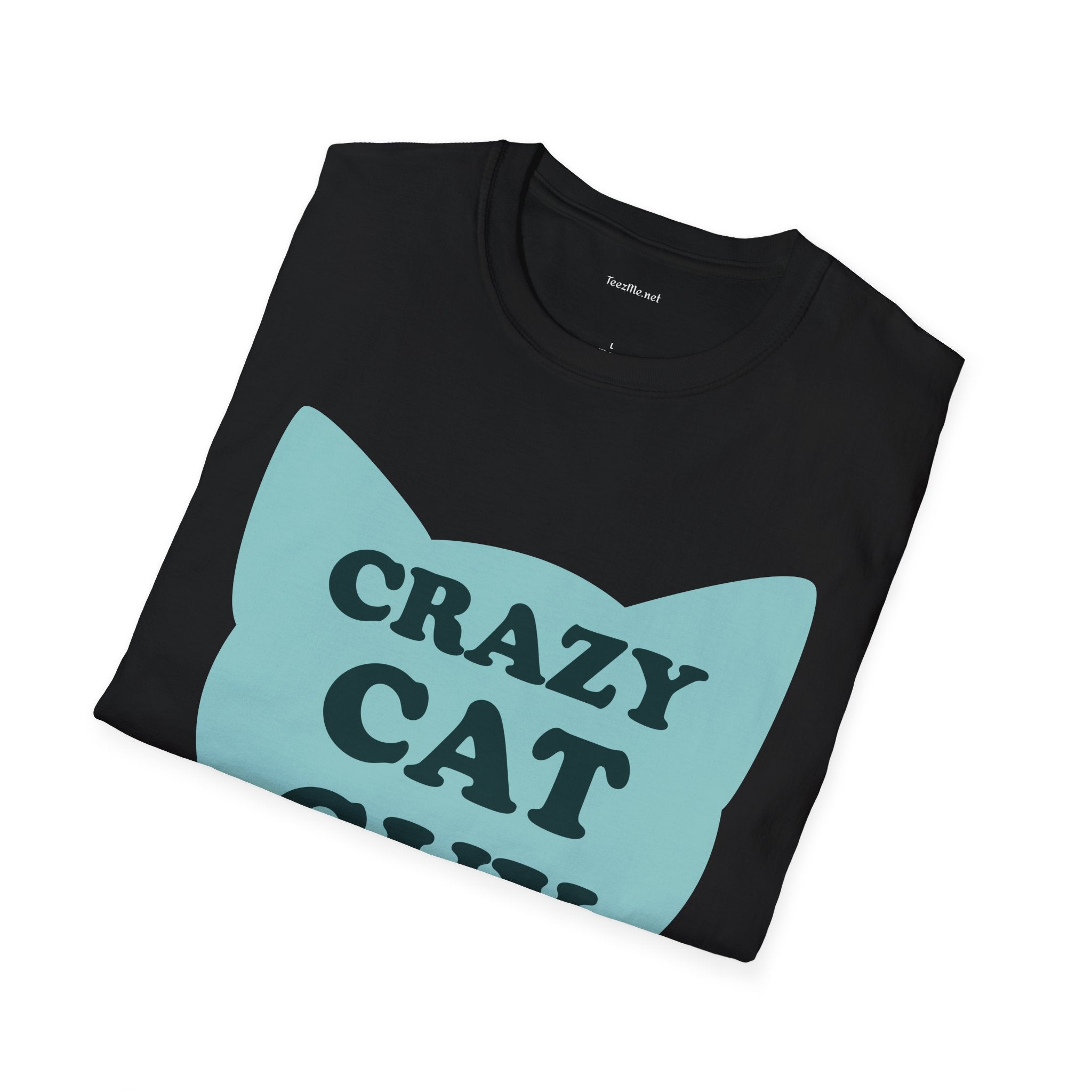 Crazy Cat Guy Unisex Softstyle T-Shirt 100% Cotton Graphic
