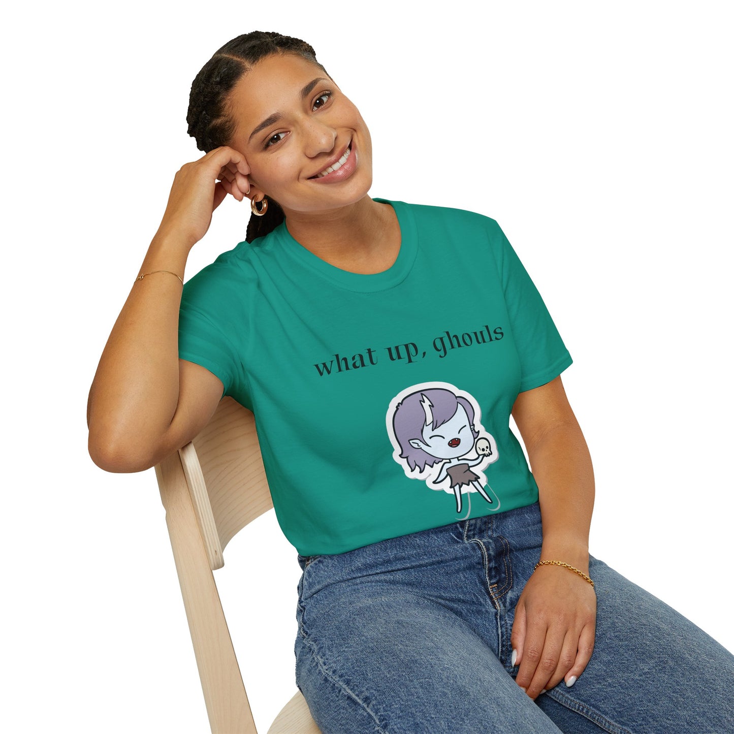 What up, ghouls - Unisex Softstyle T-Shirt 100% Cotton Graphic