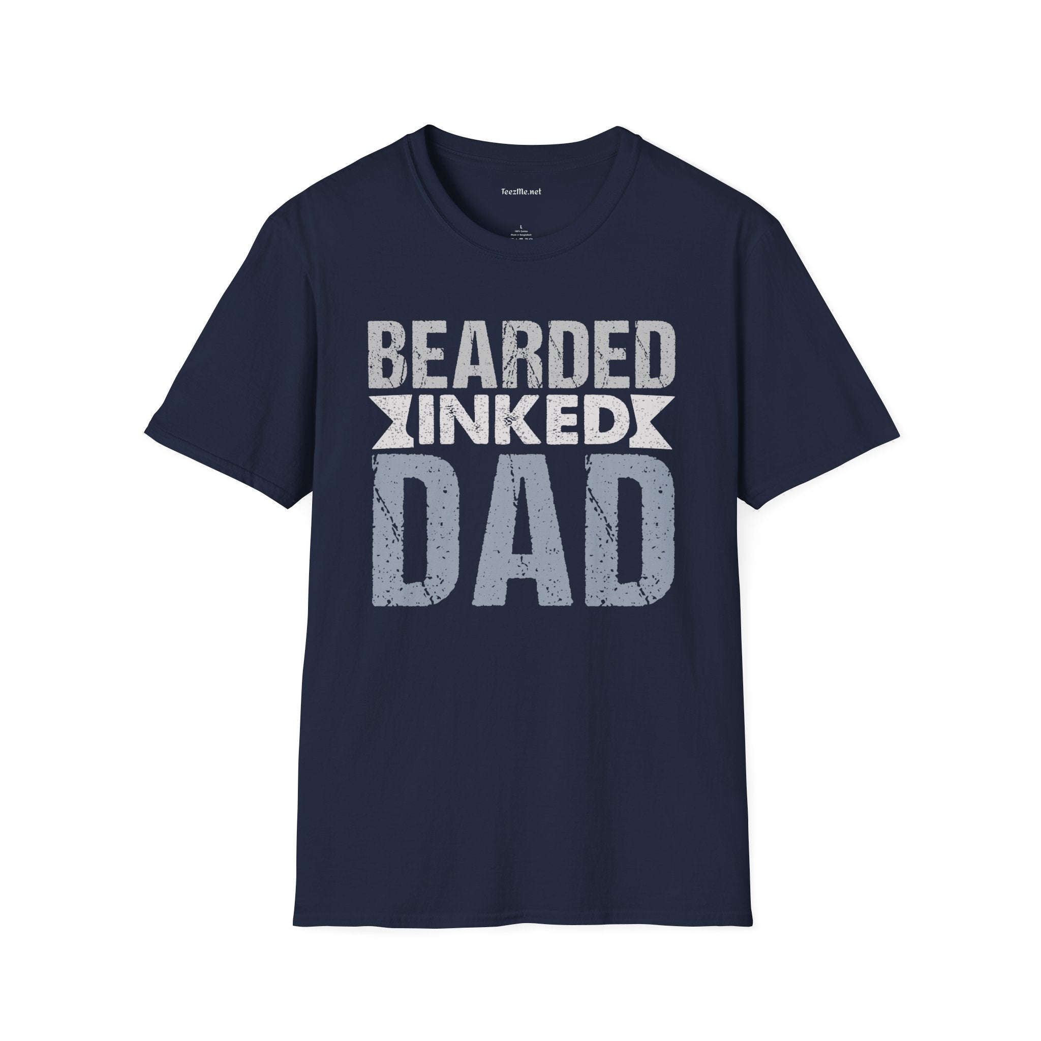 Bearded Inked Dad Unisex Style T-Shirt 100% Cotton Graphic