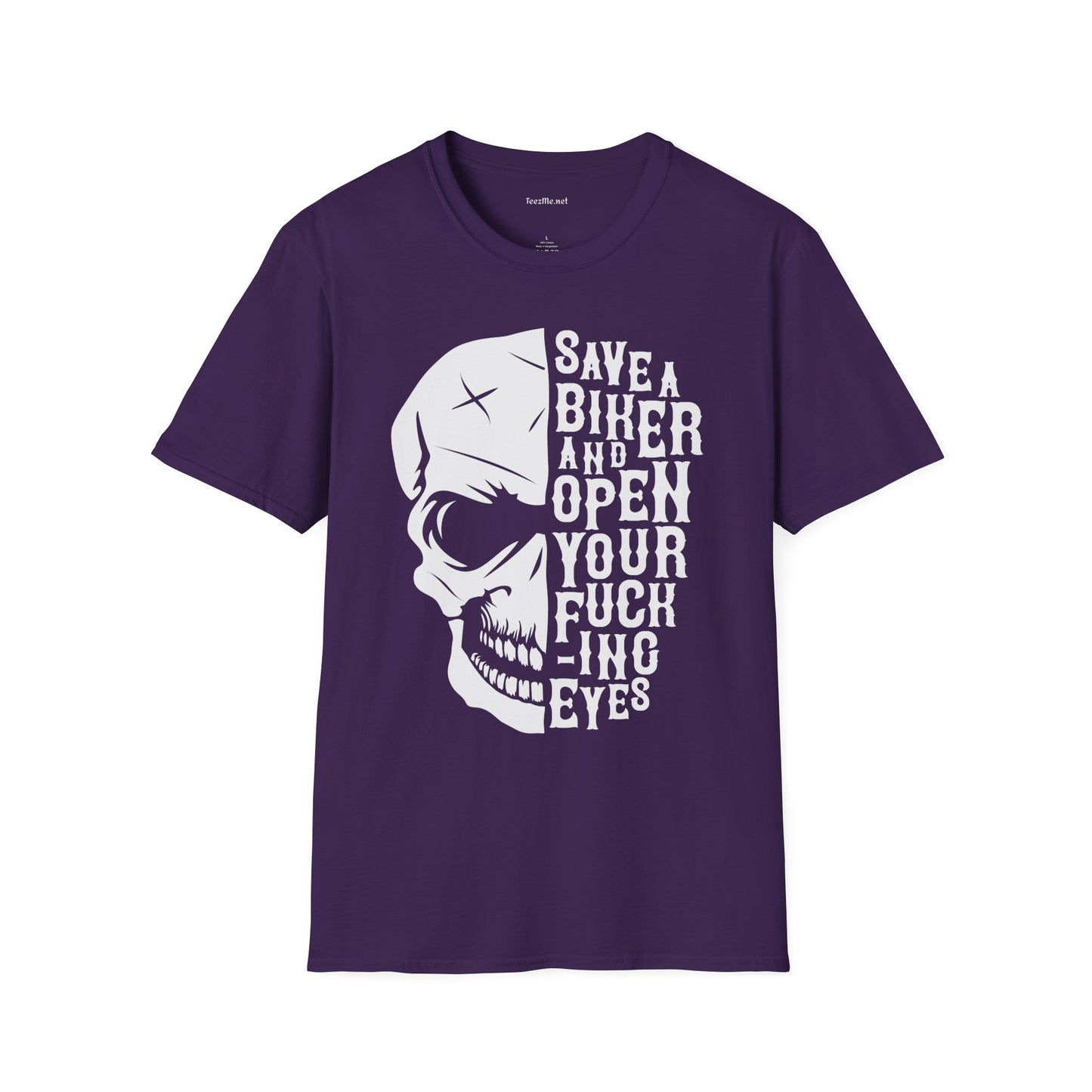 Save a Biker Unisex Softstyle T-Shirt 100% Cotton Graphic