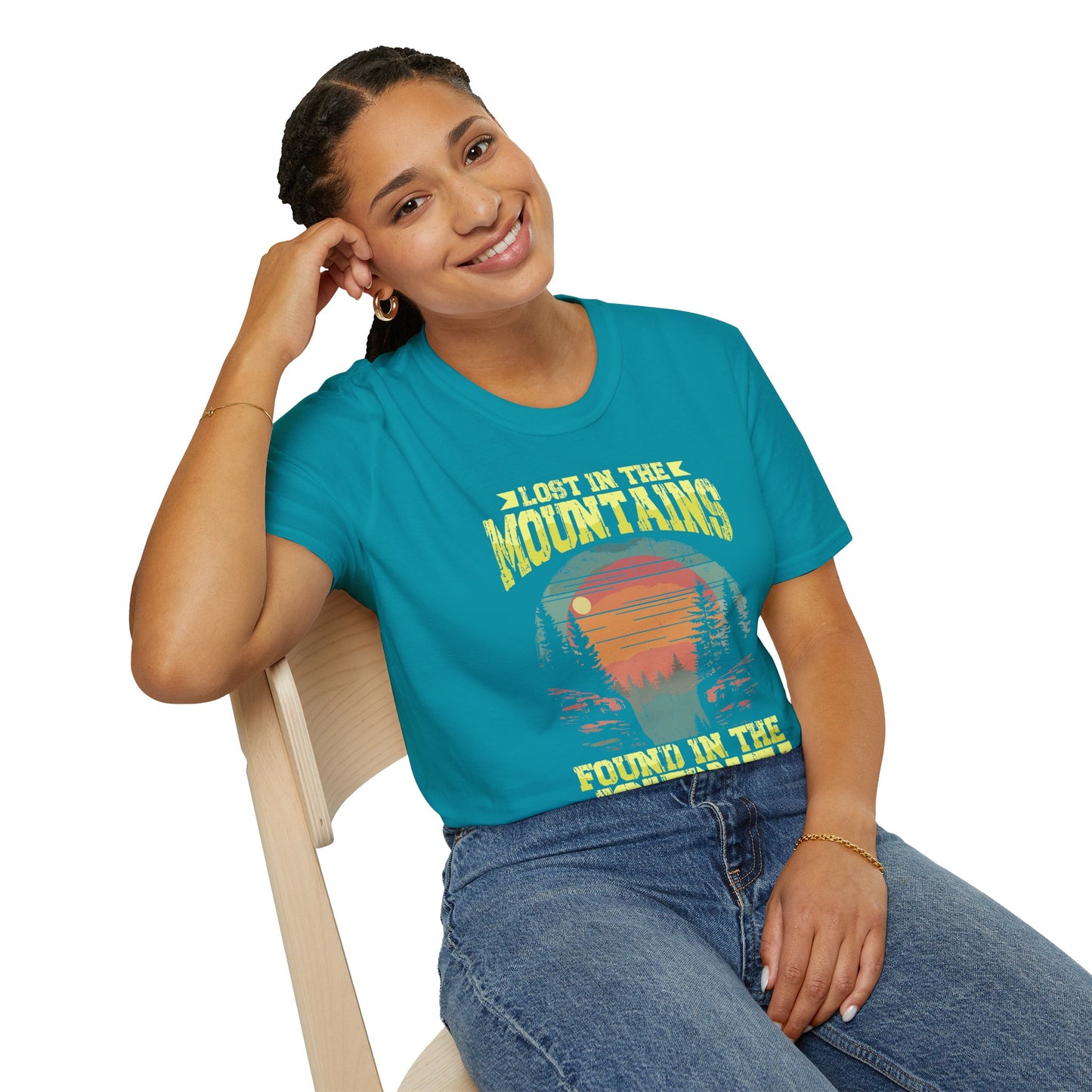 Lost in the Mountain - Unisex Softstyle T-Shirt 100% Cotton Graphic
