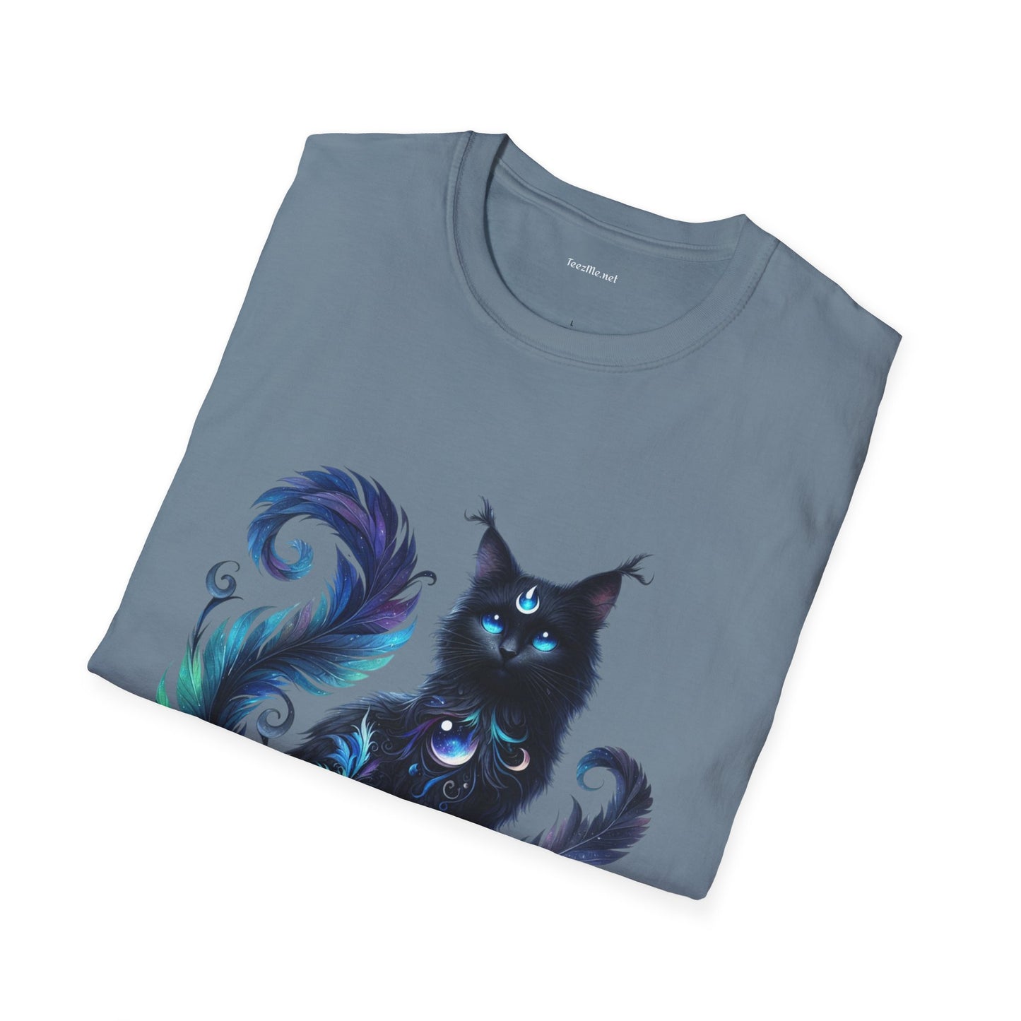 Black Spiritual Cat - Shirt 100% Cotton Graphic