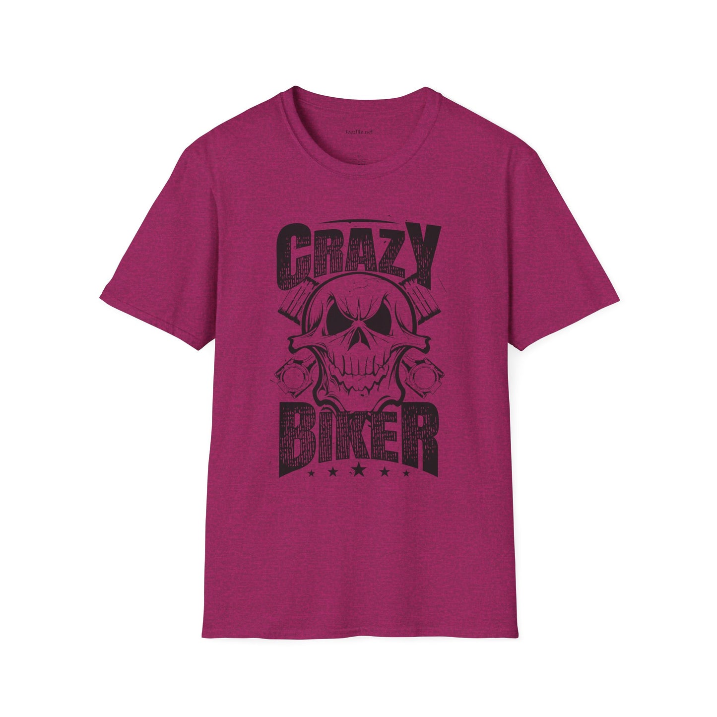 Crazy Biker Unisex Softstyle T-Shirt 100% Cotton Graphic
