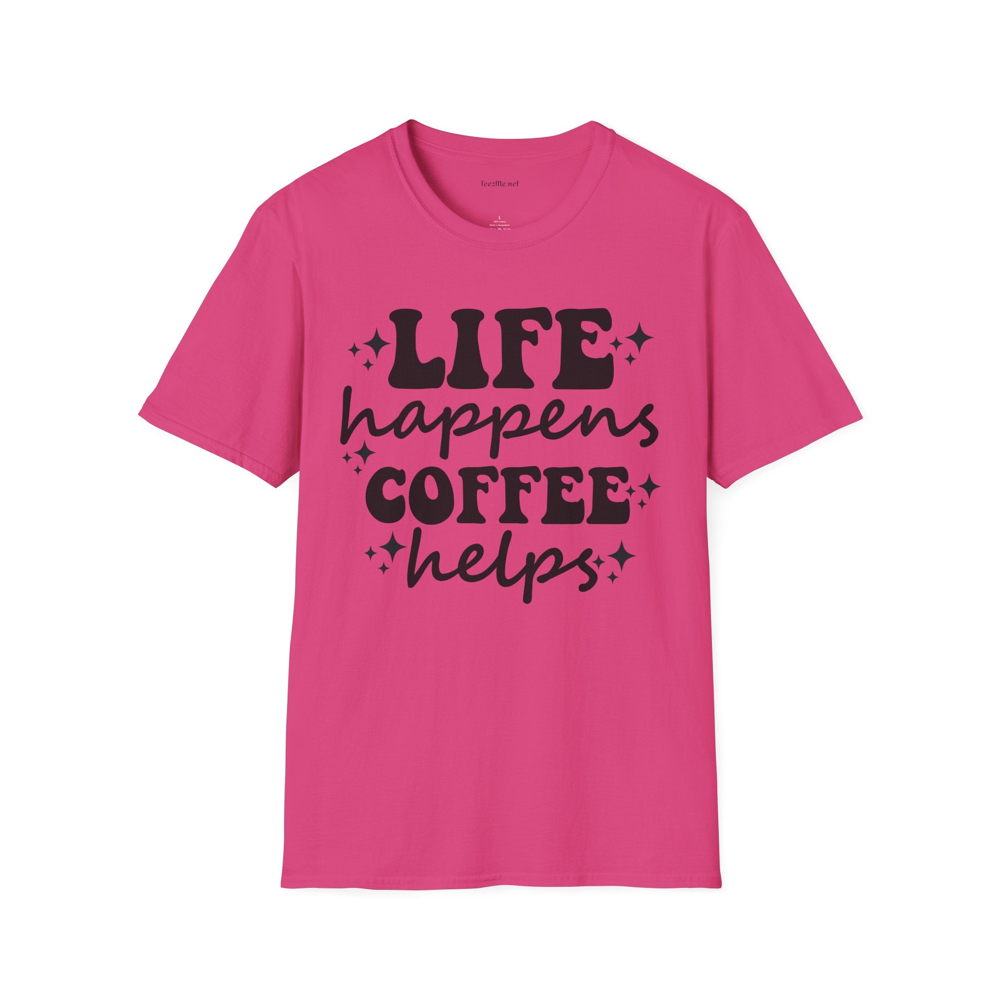 Life Happens Coffee Helps 01 Unisex Softstyle T-Shirt 100% Cotton
