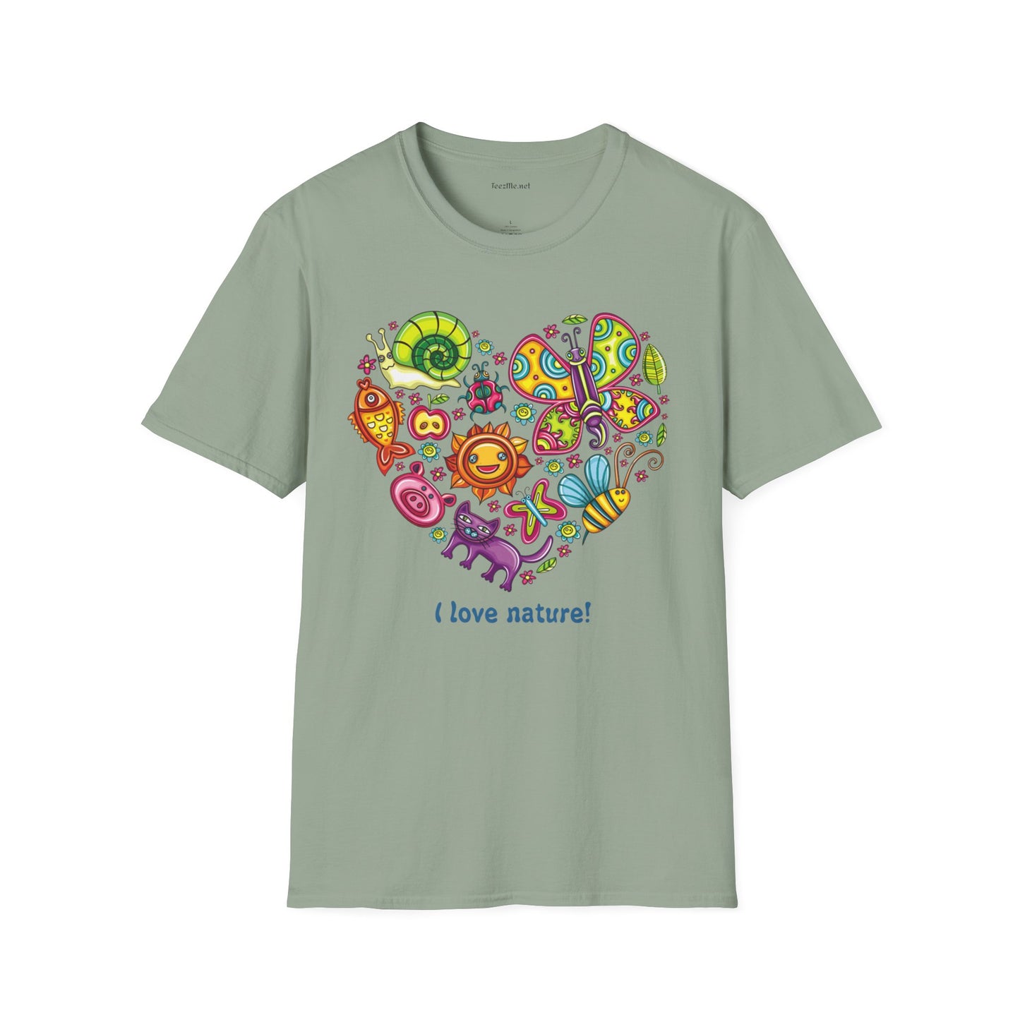I love nature Unisex SoftStyle T-Shirt 100% Cotton Graphic