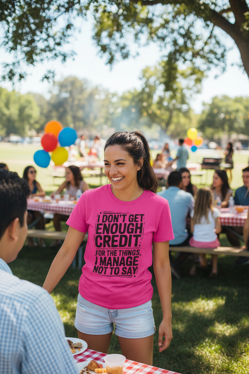 I Don’t Get Enough Credit T-Shirt — Funny Self-Care Saying Tee for Women