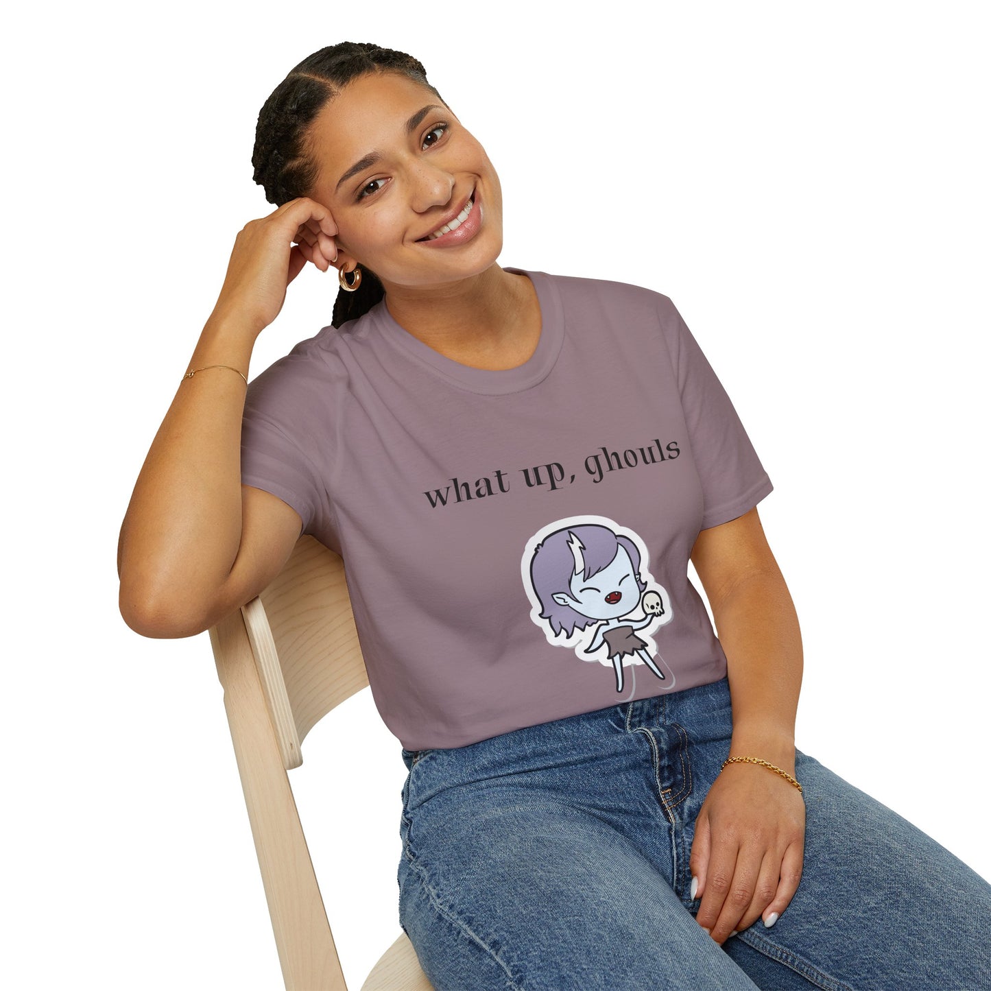 What up, ghouls - Unisex Softstyle T-Shirt 100% Cotton Graphic