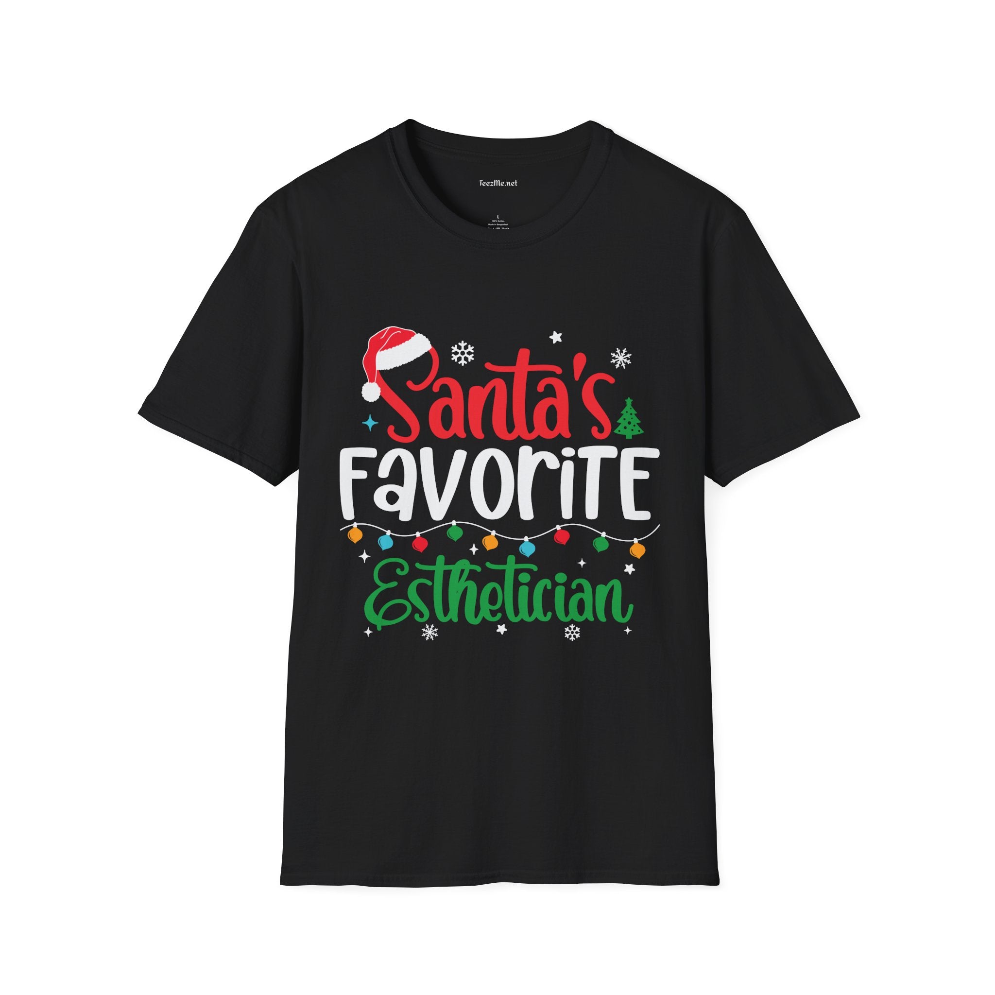 Santa's Favorite Esthetician T-Shirt — Funny Christmas Skincare Gift