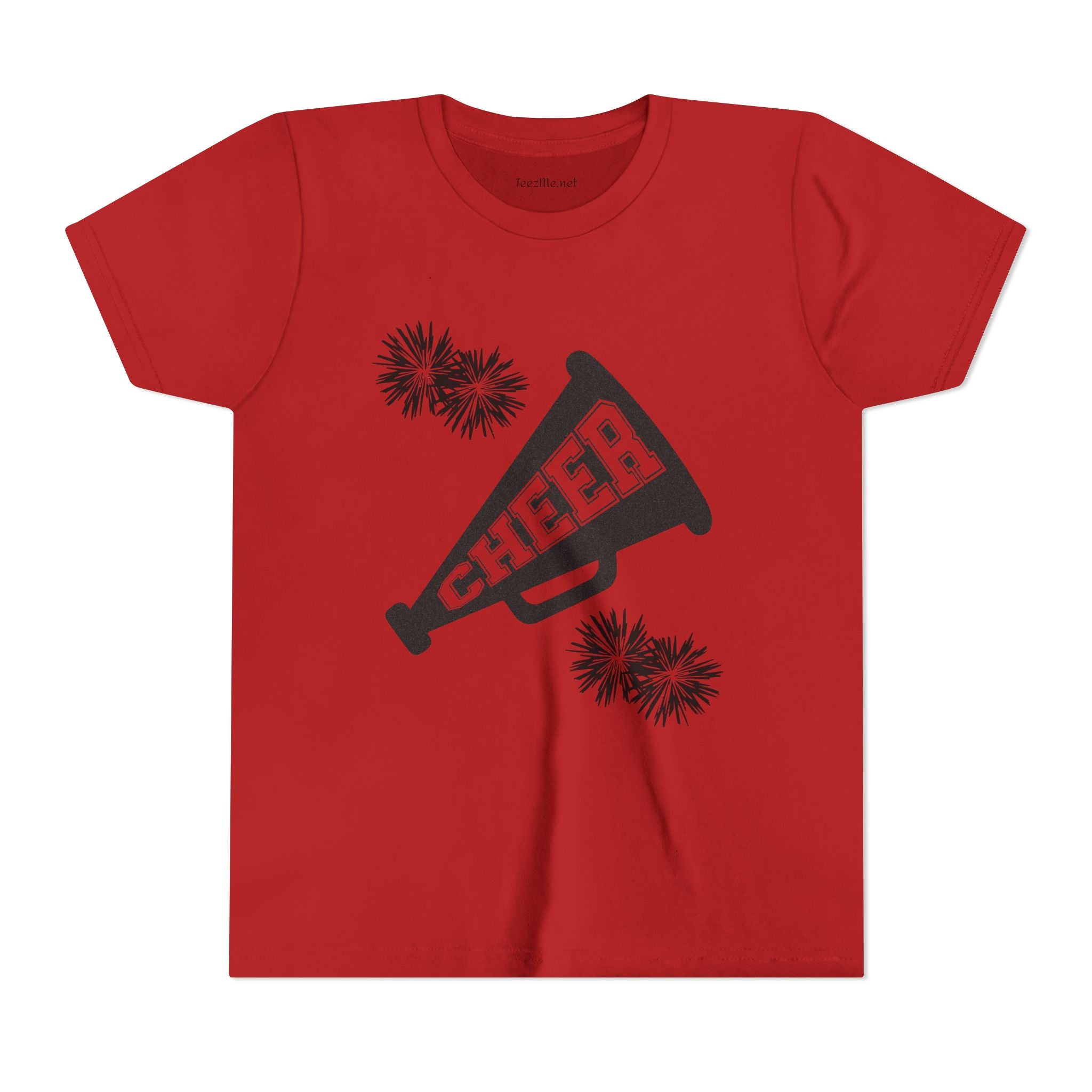 Youth Cheer Megaphone T‑Shirt – Pom Pom Cheerleader Tee